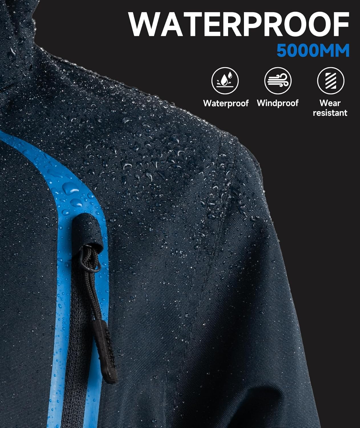 YoungSoul Children's Waterproof Rain Jacket with Removable Hood