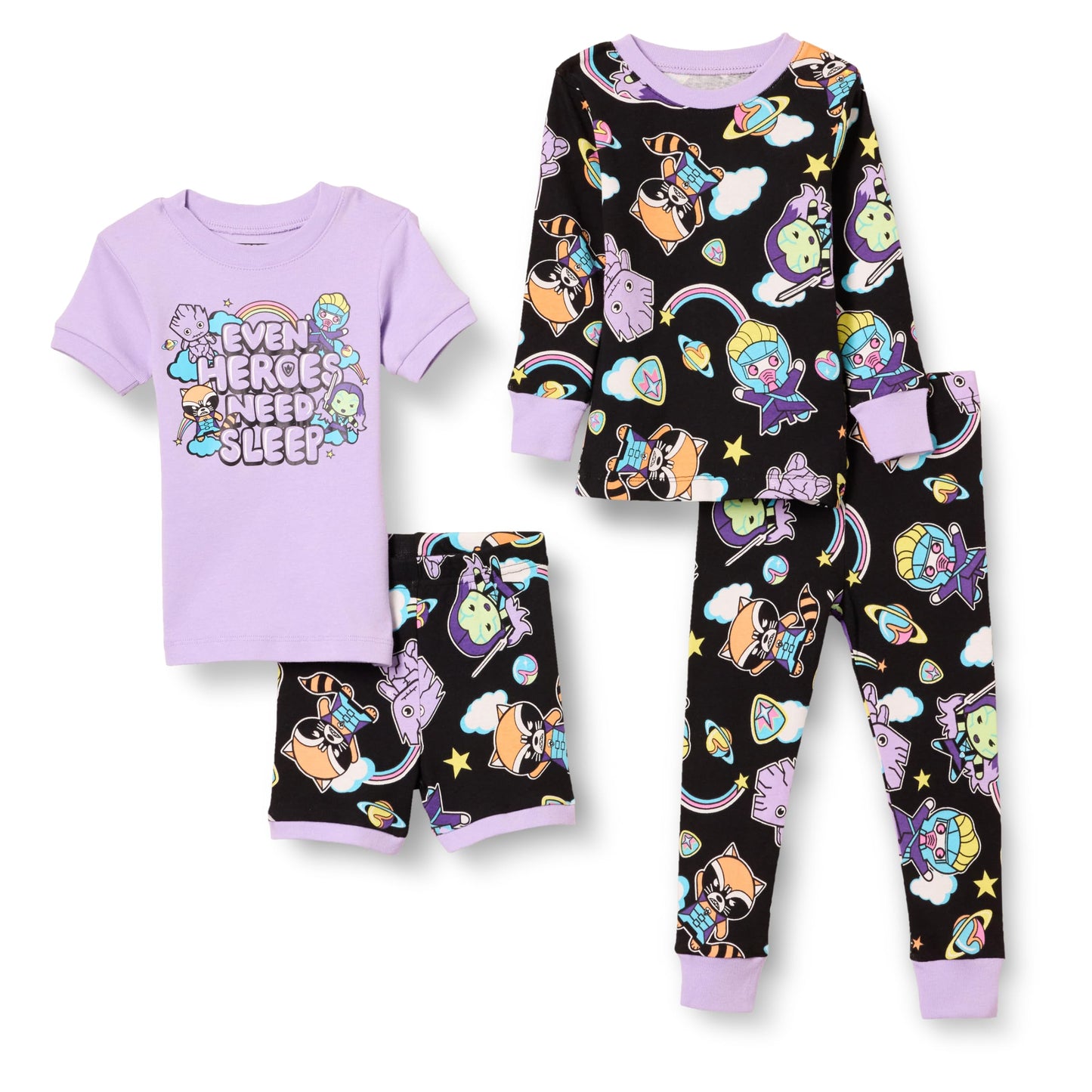 Essentials Disney | Marvel | Star Wars Baby und Mädchen Pyjama-Set, 4-Teilig (Zuvor Spotted Zebra)