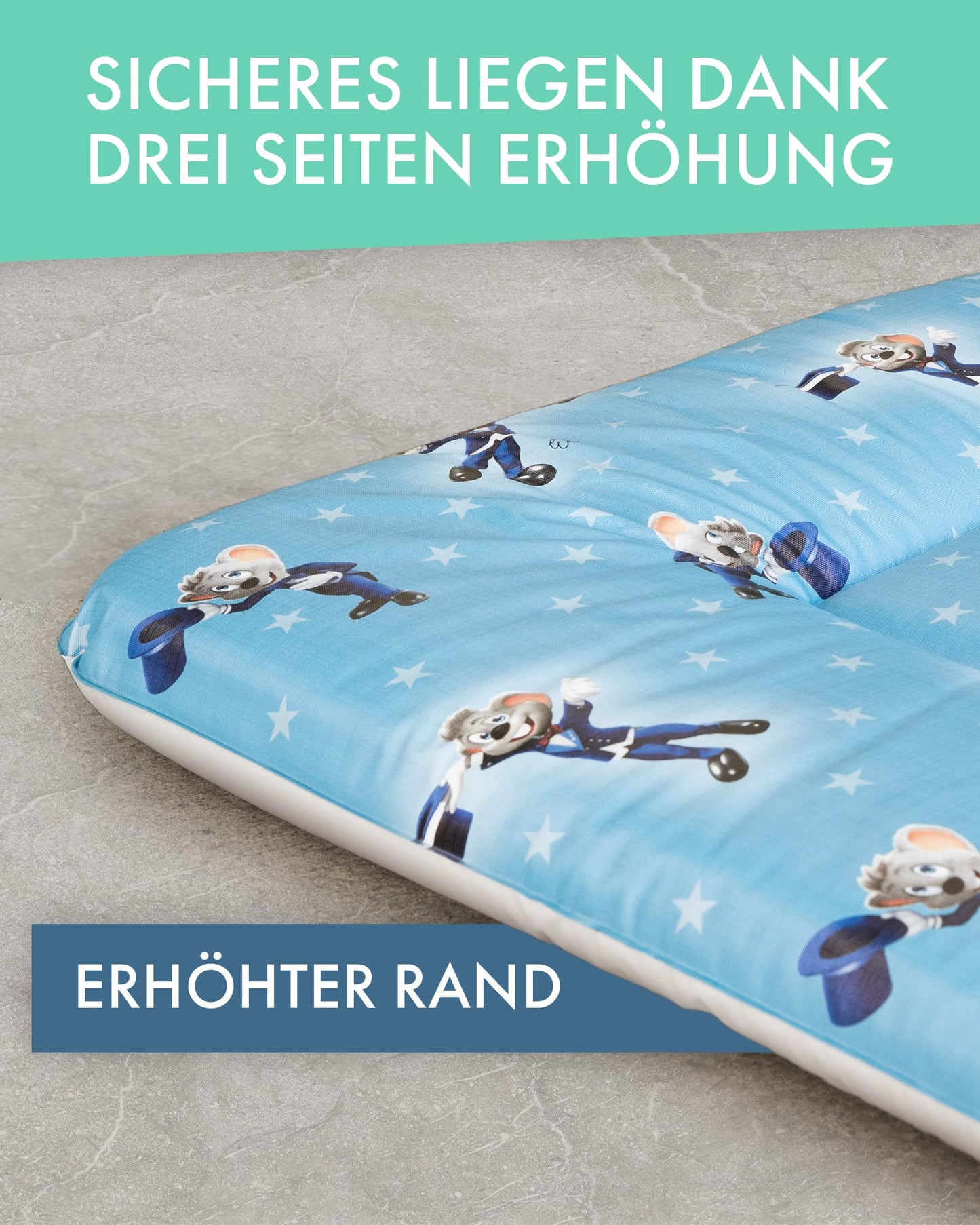 pic Bear Wickelauflage - hochwertige OEKO-TEX Wickeltischauflage - pflegeleichte Wickelunterlage - Auflage Wickelkommode - 85 x 72 cm - Sealife