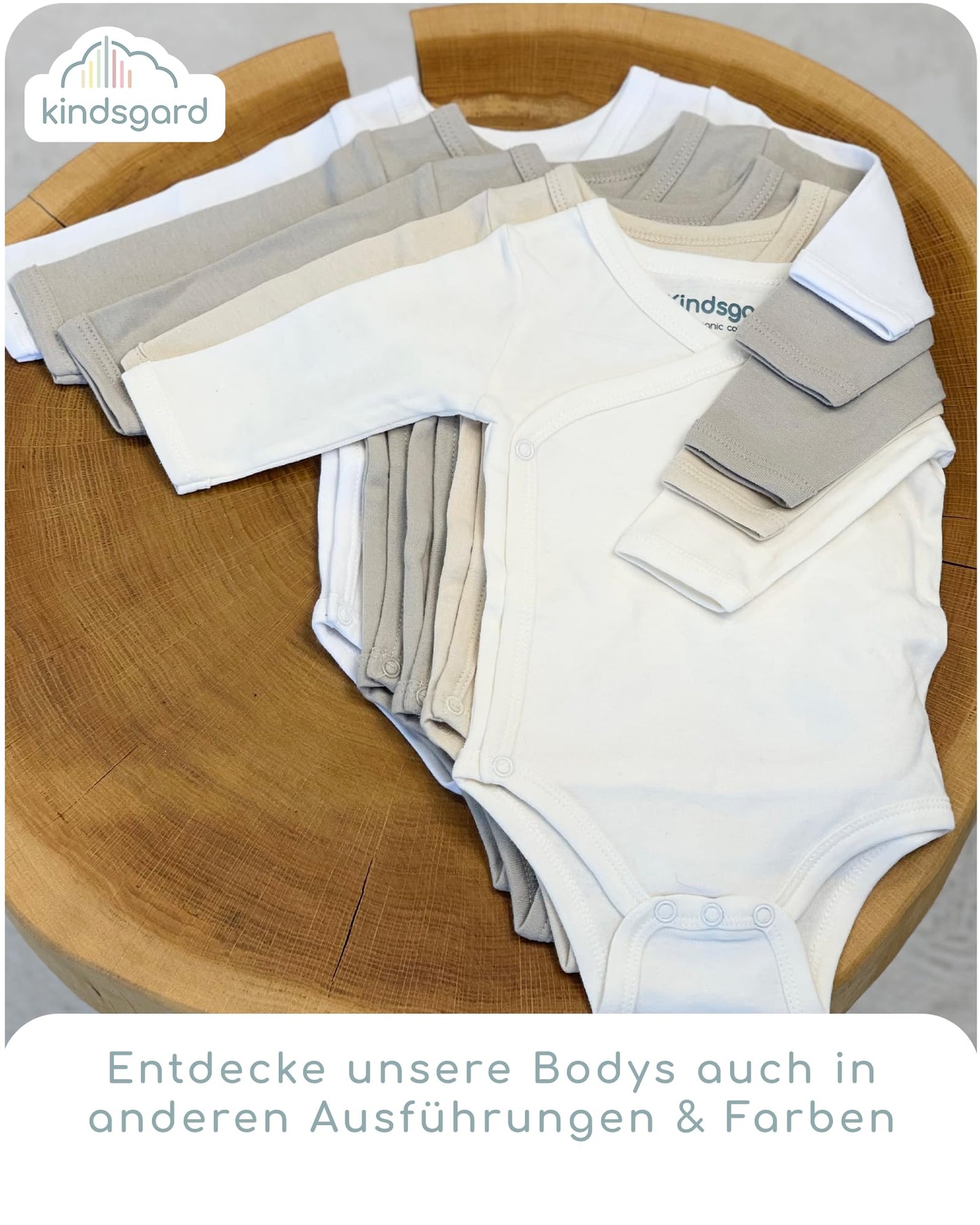 Kindsgard Baby Long-Sleeved Wrap Bodysuit Trunder - Soft and High-Quality 100% Organic Cotton