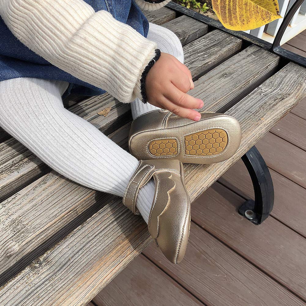 MASOCIO Baby Lauflernschuhe Krabbelschuhe Mädchen Kleinkind Rutschfesten Lederpuschen Babyschuhe 3-18 Monate