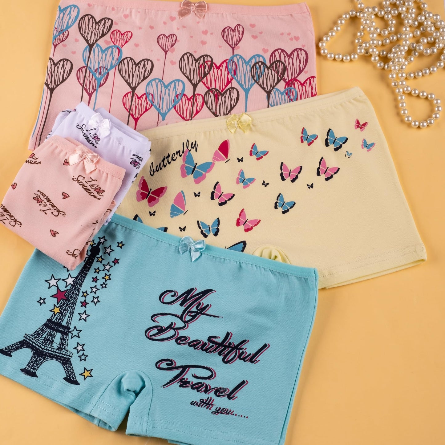 LOREZA ® 10er Pack Mädchen Pantys Boxershorts Unterwäsche aus Baumwolle - Gr. 92-170