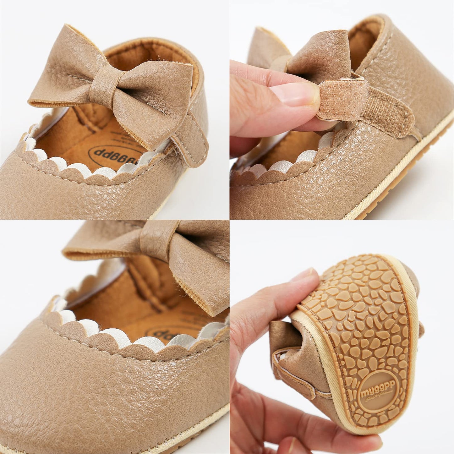 RVROVIC Baby Mädchen Mokassins Prinzessin Mary Jane Flache Kleider Schuhe Premium Leichte Weiche Sohle Krippe Schuhe Kleinkind Schuhe