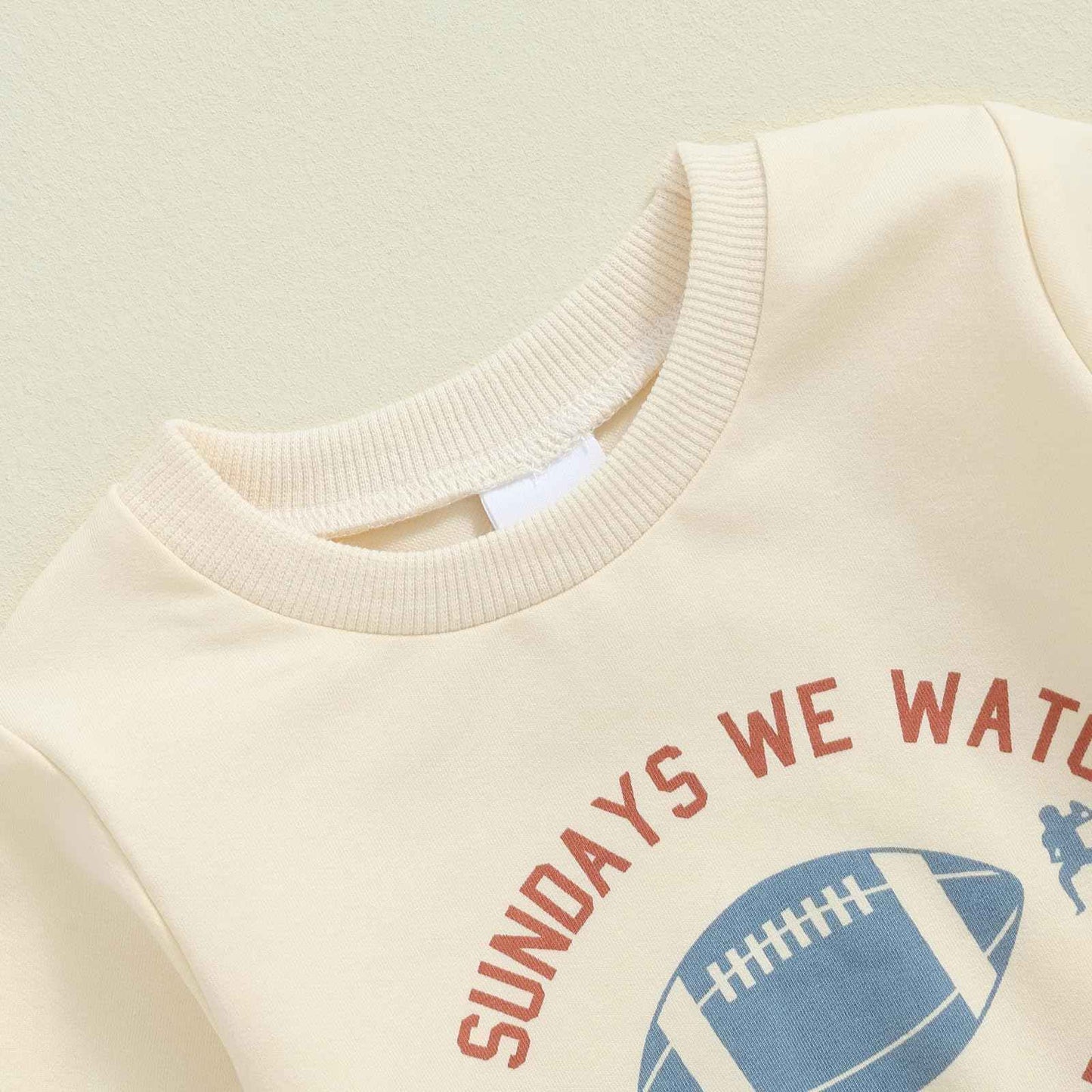 ZyHwShine Kleinkind Baby Jungen Fußball Outfit On Sundays We Watch Football with Daddy Sweatshirt Top Pants Infant Fall Clothes