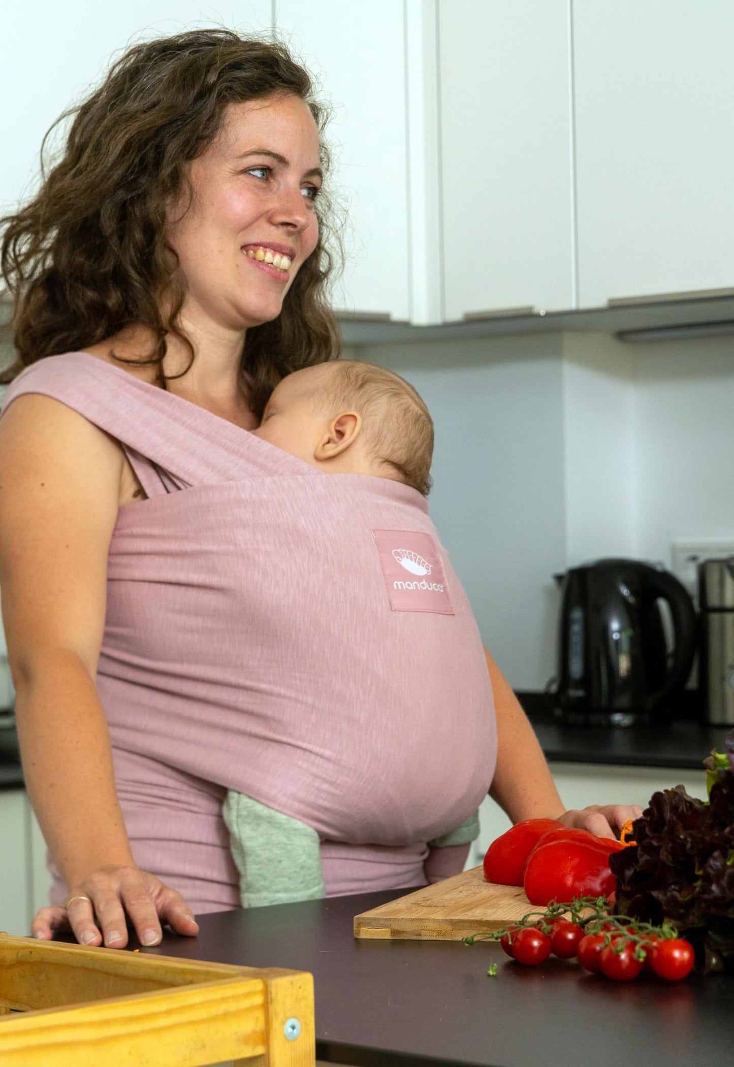 manduca Sling - Babytragetuch - Elastische Babytrage für Neugeborene von der Geburt bis zu 15 kg - Bio-Baumwolle - GOTS zertifiziert
