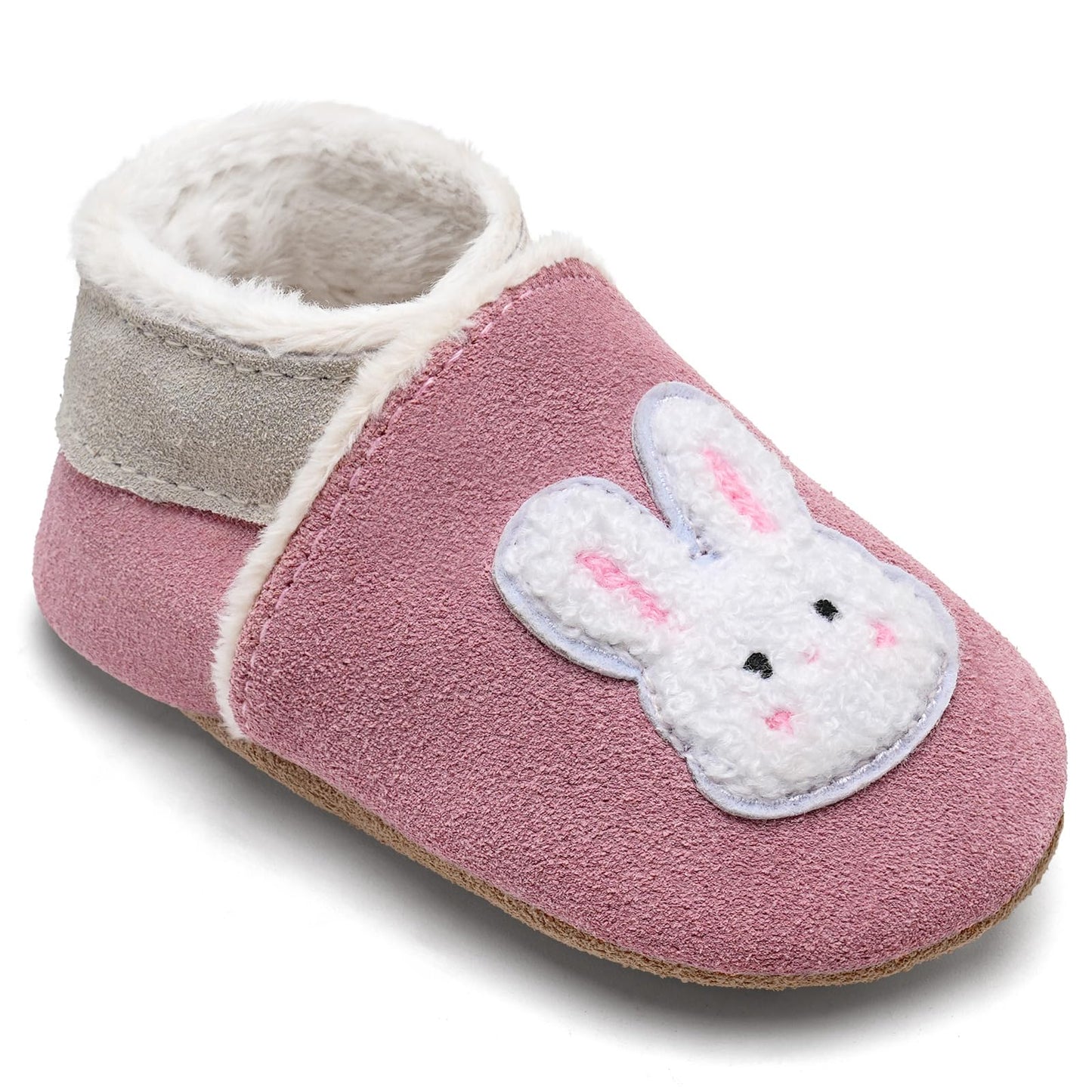 IceUnicorn Baby's Crawling Shoes, Winter First Walking Shoes, Baby Lined Leather Shoes, Soft Leather, Suede Soles, Leather Slippers