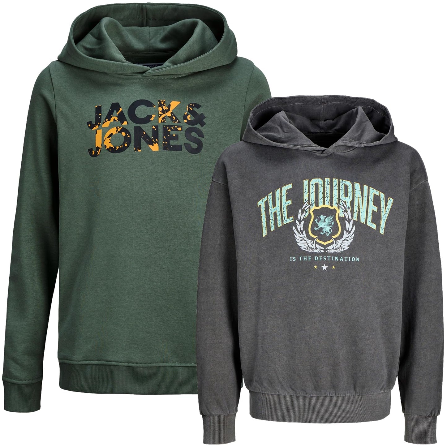 JACK & JONES Junior Kinder Jungen T-Shirt Kids Hoodie Sweatshirt Sweat Shirt Hood T 3er 4er 6er 9er