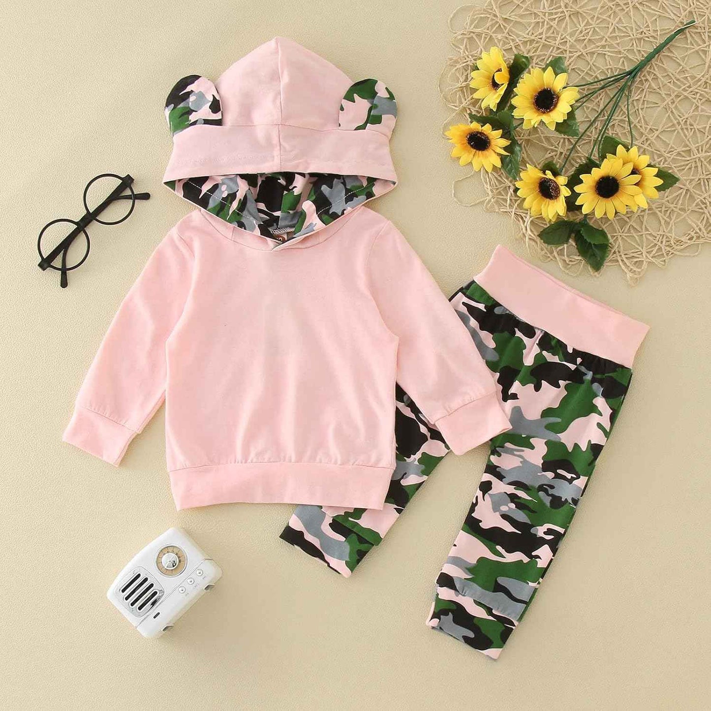 Herbst-Outfits für Mädchen, Kinder, 2-teilig, mit Kapuze, zum Ausgehen, Kinder-Sweatanzug-Set, zweiteilig, aktives Sweatshirt mit Kapuze, Sweathosen-Set, Winter, langärmelig, Trainingsanzüge, lässig
