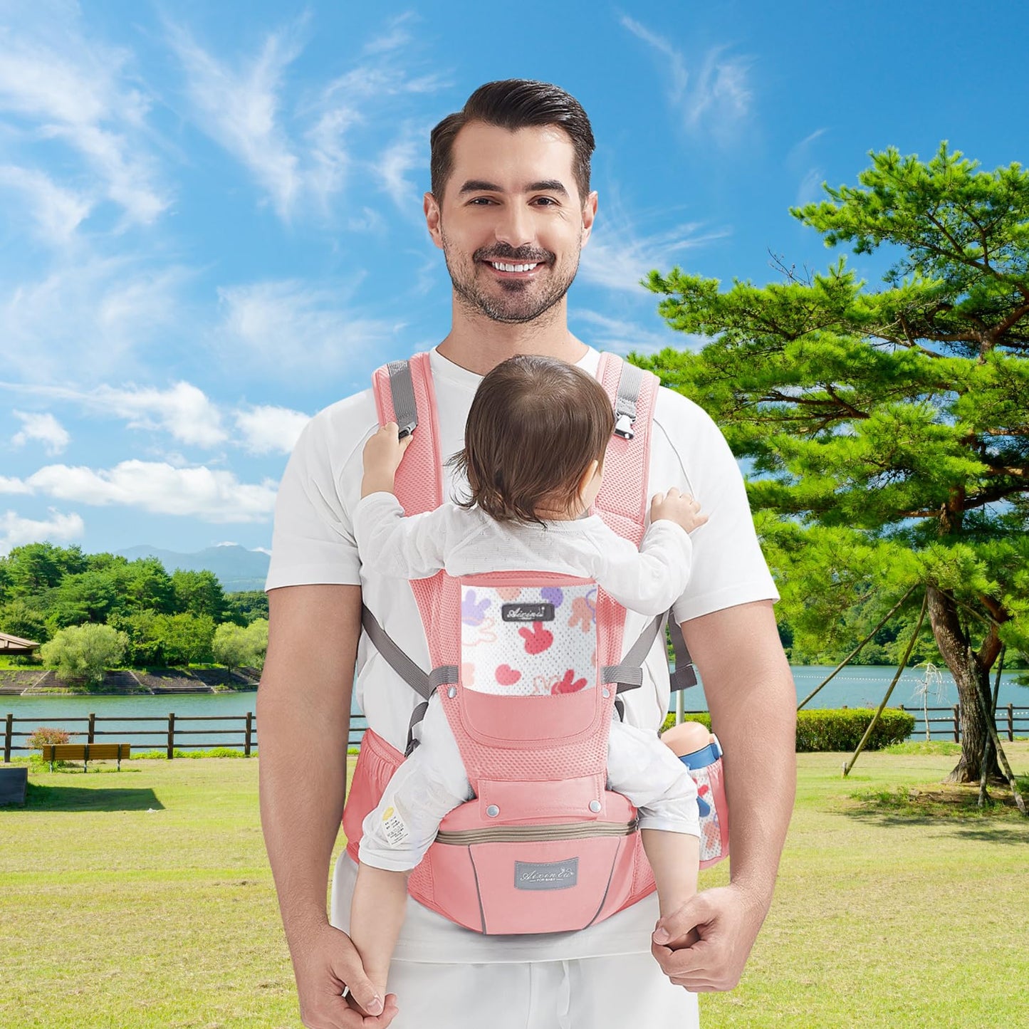 IULONEE Babytrage Baby-Tragetasche Babytrage Neugeborene Ergonomische Babytrage Einfach Anzuziehen Babytrage Hüftsitz Baby Tragegurt Babytragetuch Ideal Für Freihändiges Elterndasein (Grau)