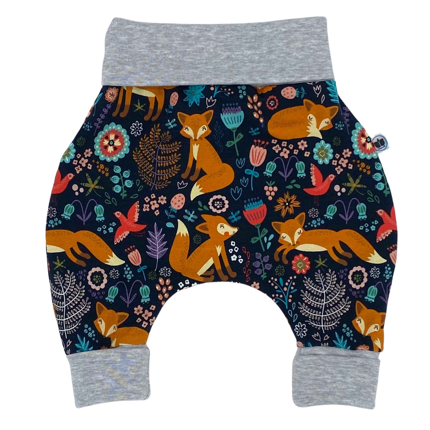 Growing Baby Baggy Trousers Made of Cotton Jersey - Handmade Growing Trousers Baby Trousers for Boys - Sizes 50-74 | 68-86 | 92-104 (Mini Rainbow Brown, 50-74)
