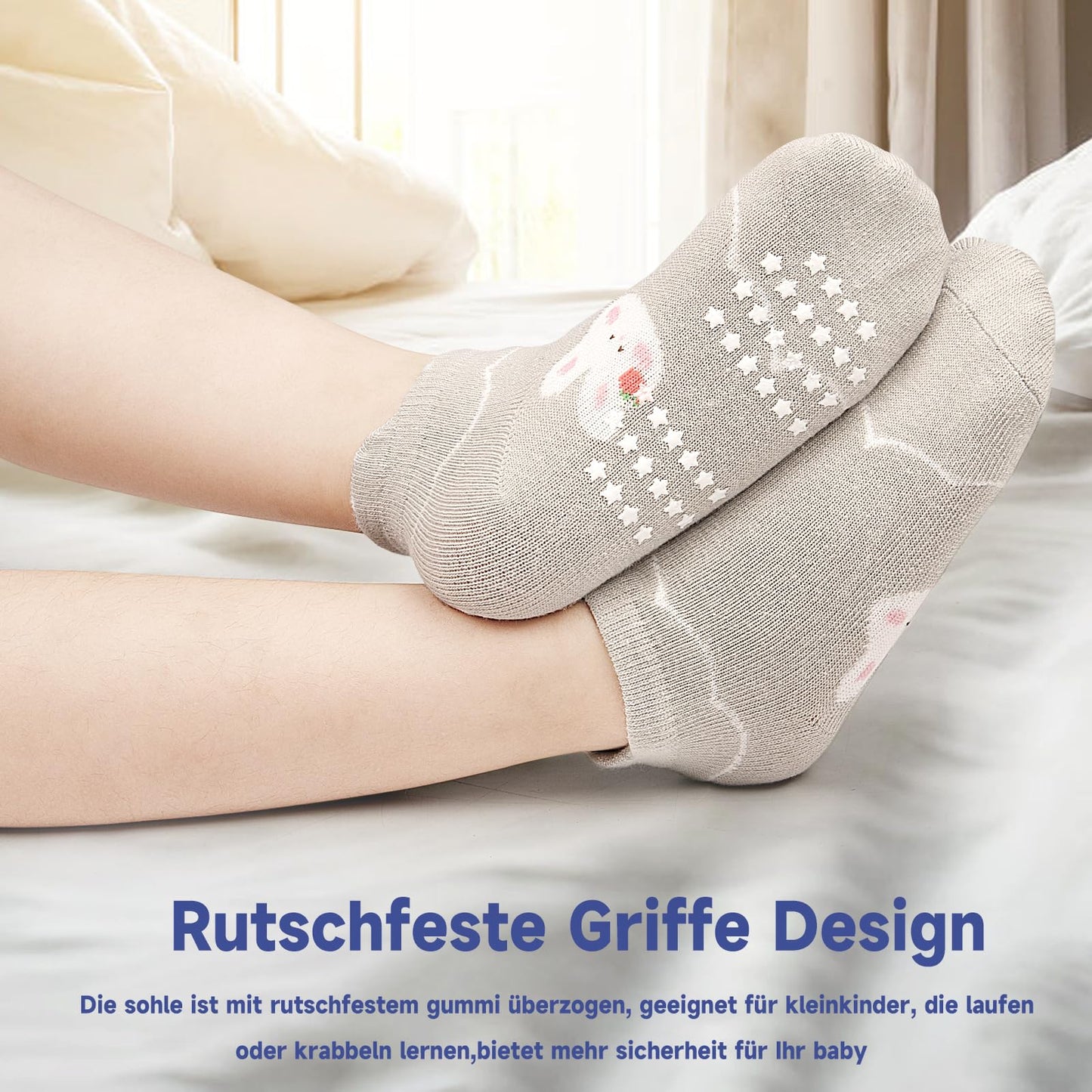GRPSKCOS Stoppersocken Kinder 12 Paar ABS Socken Rutschfeste Socken Kleinkind Antirutschsocken für 1-7 Jahre Jungen Mädchen