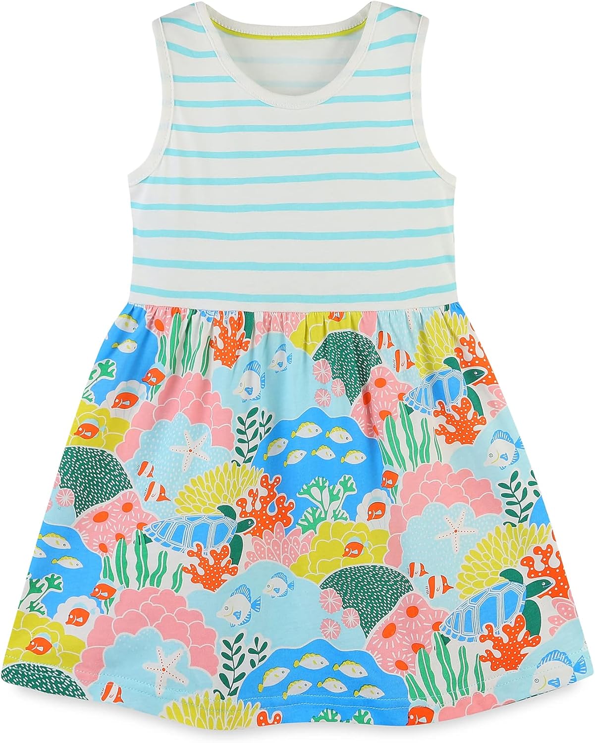 TEDD Mädchen Kleider Kurzarm Einhorn Blumen Sommerkleid Baumwolle Kleid Geburtstag Party Mädchenkleid Gr. 92-122