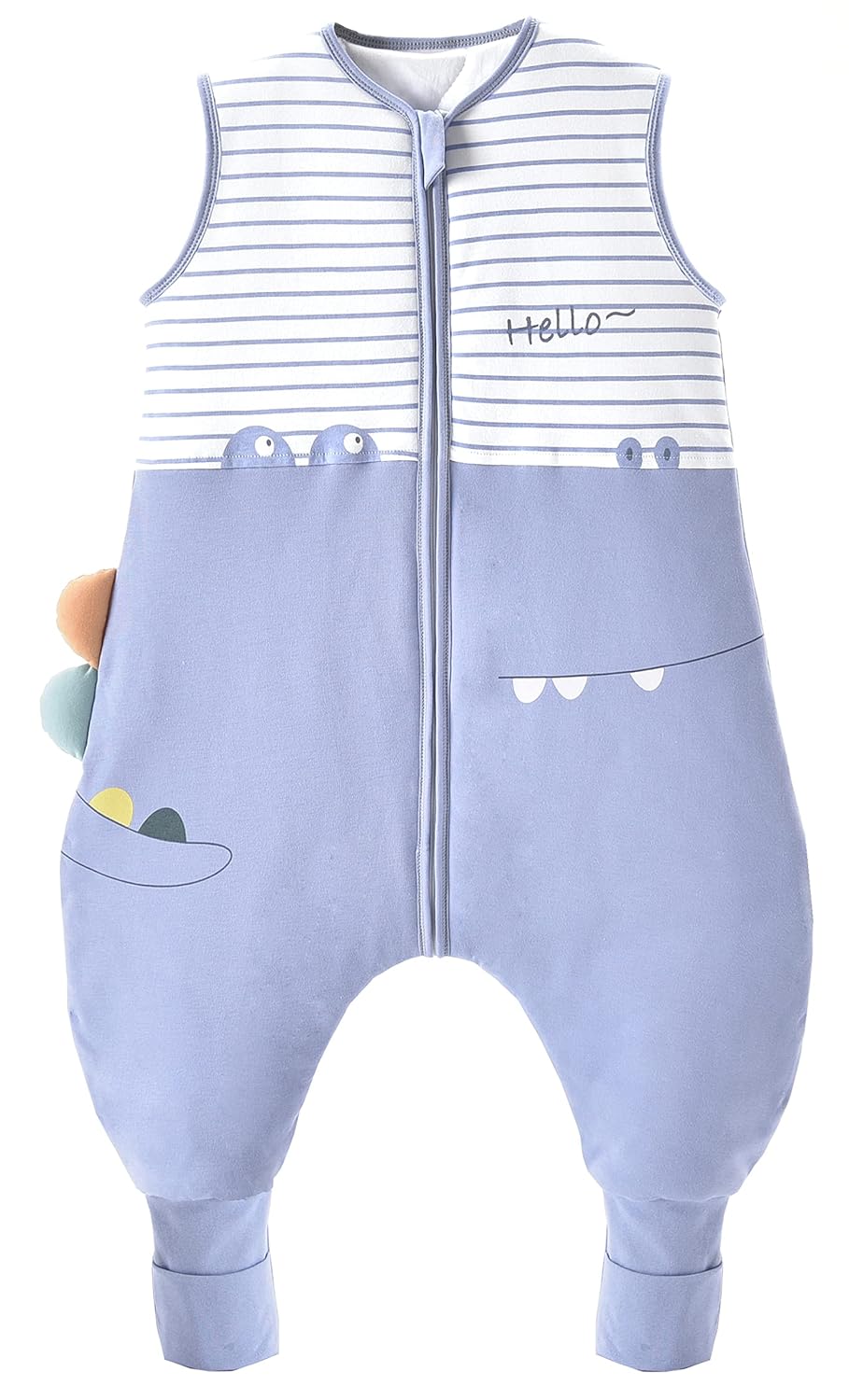 Chilsuessy Baby Sleeping Bag with Legs, 1.5 Tog, Sleeping Bag, 100% Cotton, All-Year Sleeping Bag with Feet, Baby Sleeping Bag, Children, 1.5 Tog/Zebra, 80 cm / Baby Height 85–95 cm