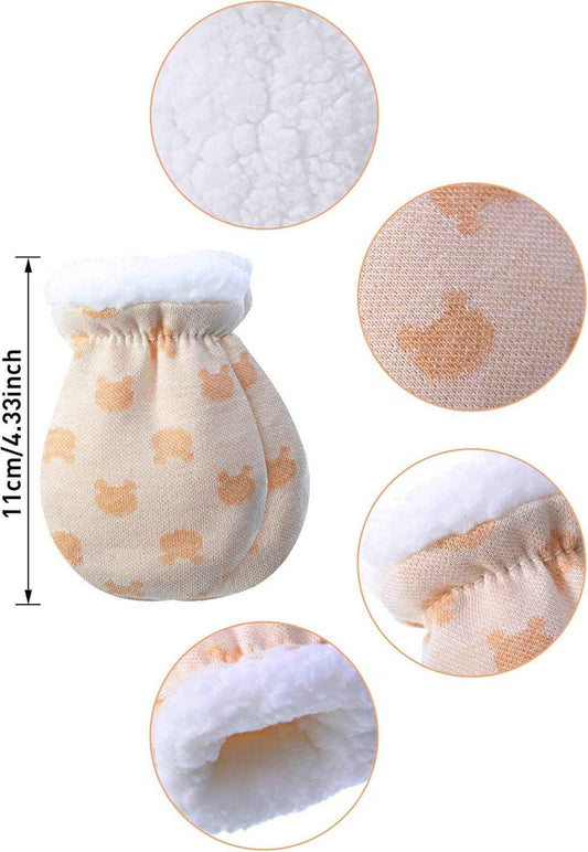 3 Paare Baby Fäustling Handschuhe Warme Baumwoll Handschuhe Baby Jungen Mädchen Winter Handschuhe Säugling Neugeborenen Wolle Gefüttert Handschuhe für 0-12 Monate (Farbe A)