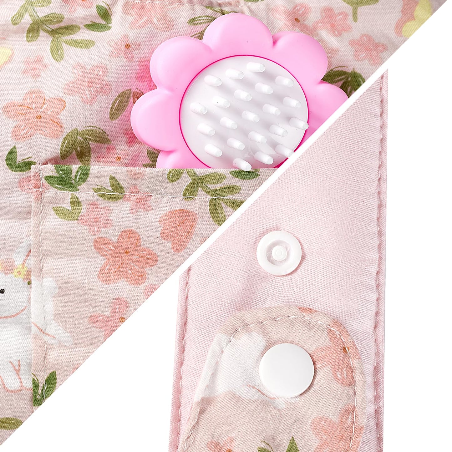 GAGAKU Puppentrage ab 3 Jahre Bauchtrage Babypuppen Zubehör Schultergurte Babytrage Puppe Kleinkind Puppentragetasche Stofftiertrage Kuscheltierträger - Rose - Kaninchengarten