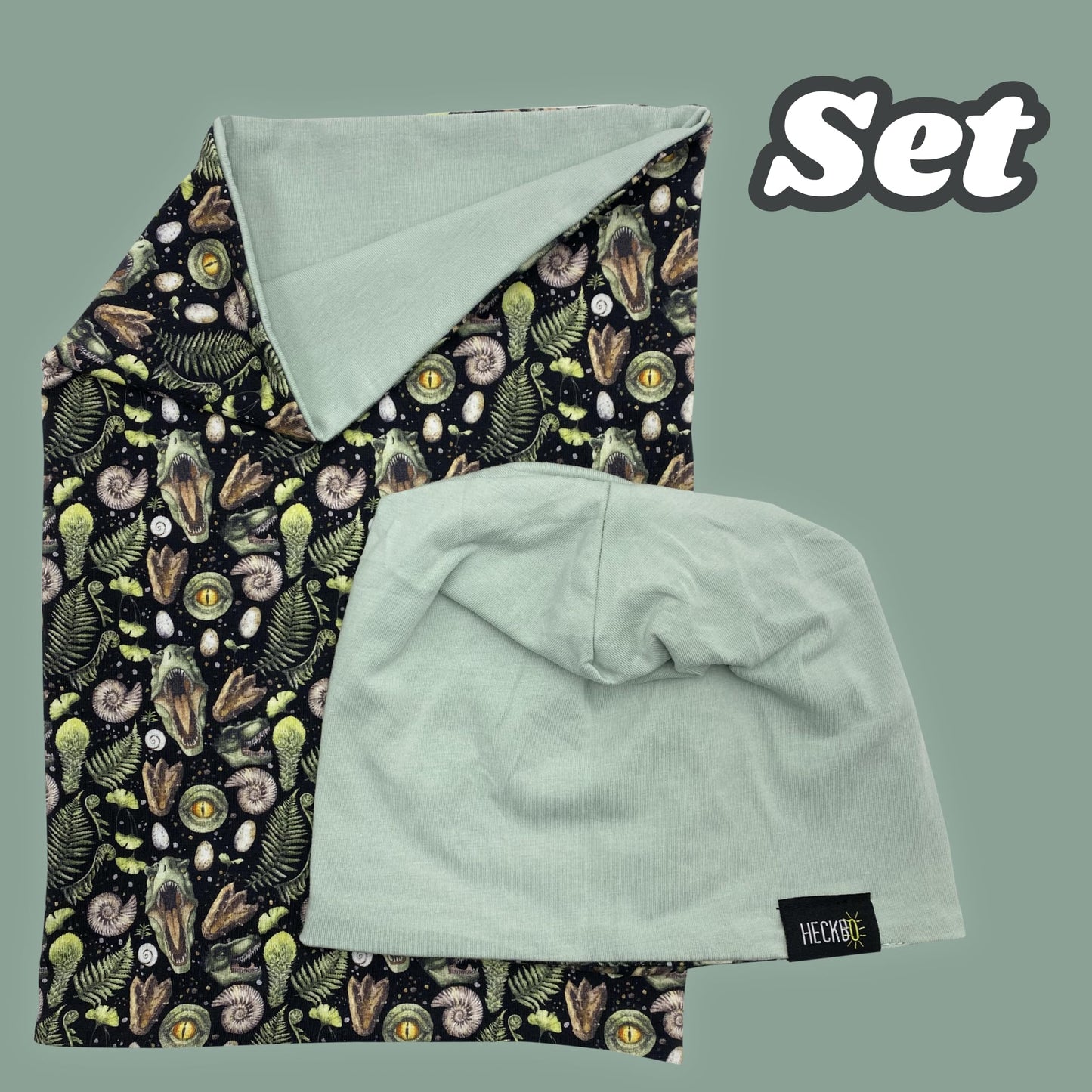 HECKBO Children's Beanie Hat & Scarf, Tube Scarf Set, for Girls and Boys, 95% Cotton, Autumn, Spring, Winter