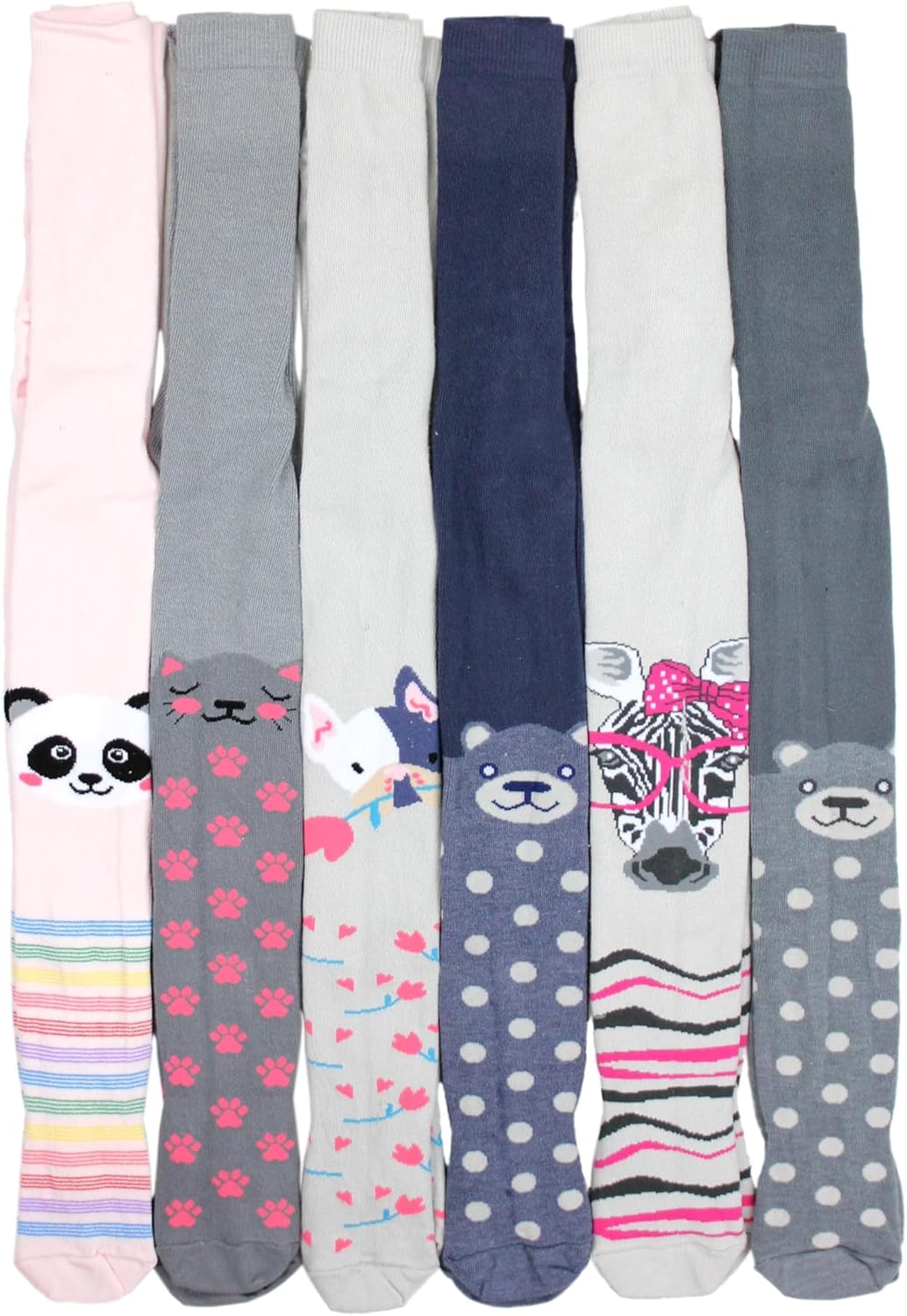 TupTam, Girls' Knitted Tights, Colourful Pattern, Pack of 6
