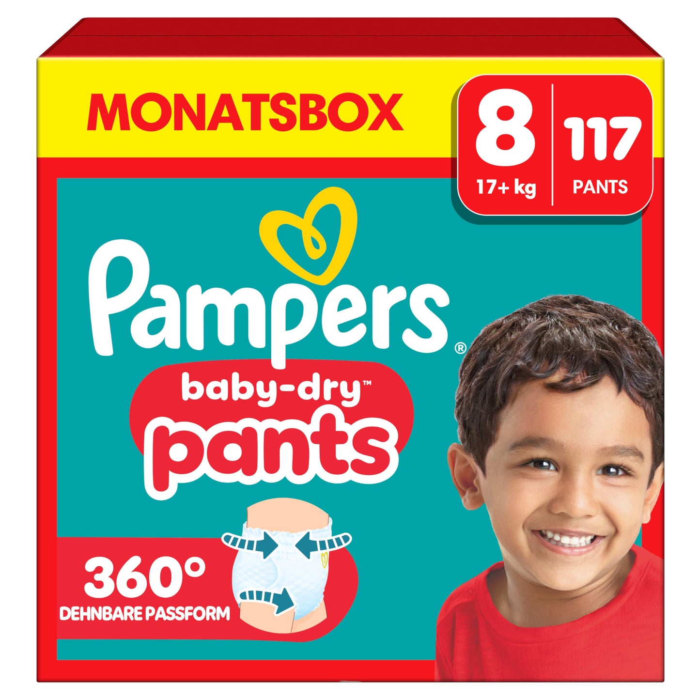Pampers Baby-Dry Pants Größe 6, 138 Windeln, 13kg-19kg, 360° Passform hilft, Auslaufen zu verhindern