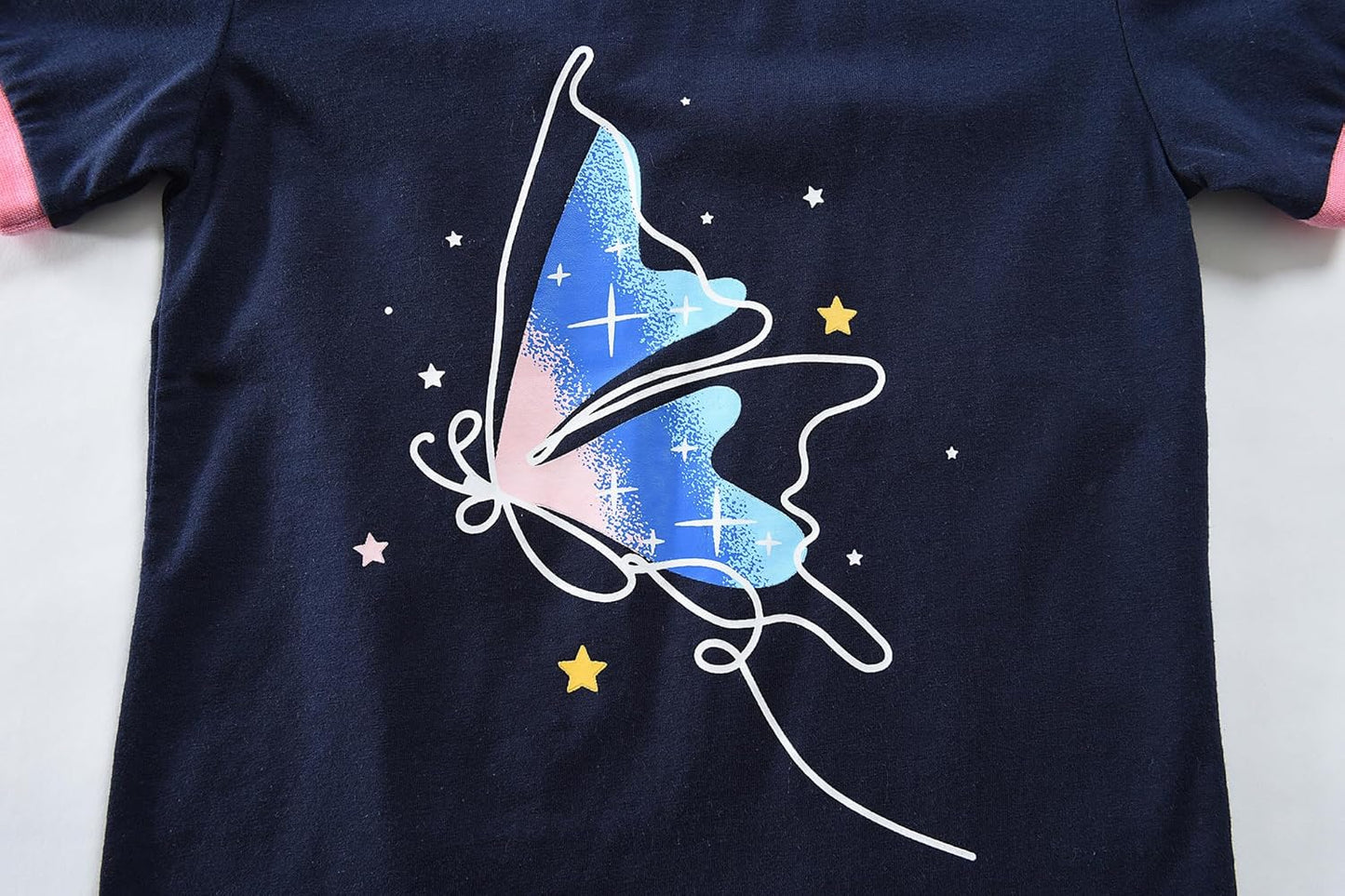 EULLA Mädchen Schlafanzug Kinder Kurz Einhorn Dino Katze Prinzessin Hase Pyjama Set Sommer Kleidung Zweiteiliger Nachtwäsche Baumwolle 92 98 104 110 116 122