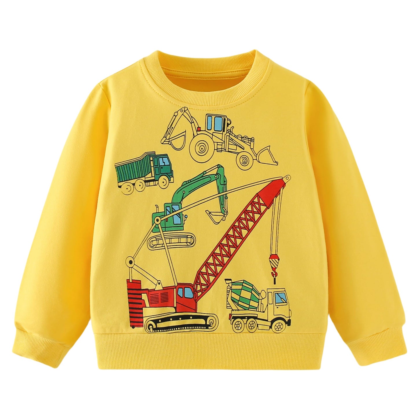Pilipulu Sweatshirt Boys Kids Pullover Boys Cotton Long Sleeve Shirt Kids Dinosaur Digger Warm Tops 2-7 Years Size 92 98 104 110 116 122
