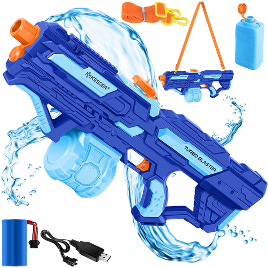 KESSER® Wasserpistole Elektrisch mit Akku Spritzpistolen 1000 ml große Wasserspritzpistole für Kinder und Erwachsene, 8m Reichweite, Wasserspielzeug inkl. Akku, Ladekabel & Extra-Tank Rot/Schwarz