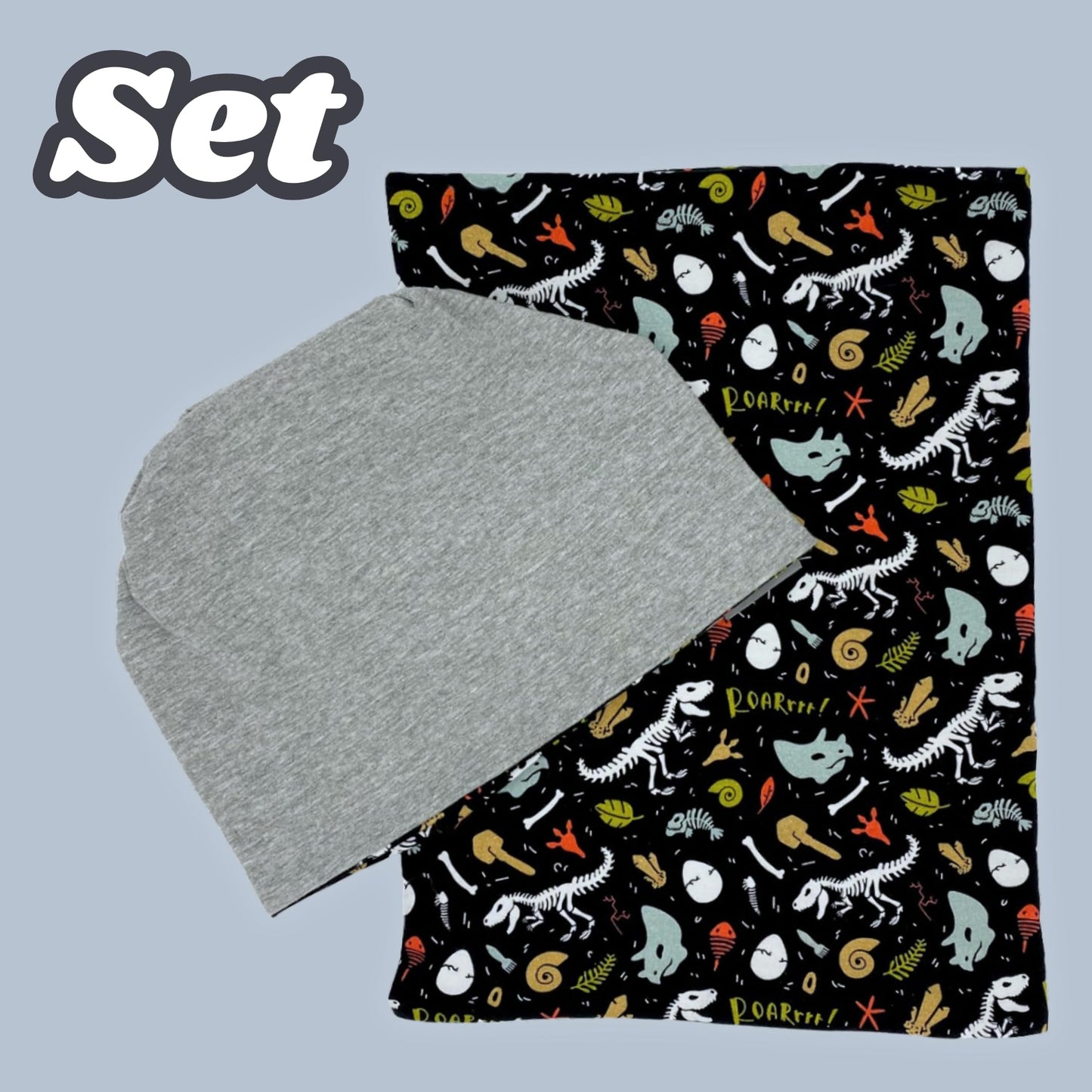 HECKBO Children's Beanie Hat & Scarf, Tube Scarf Set, for Girls and Boys, 95% Cotton, Autumn, Spring, Winter