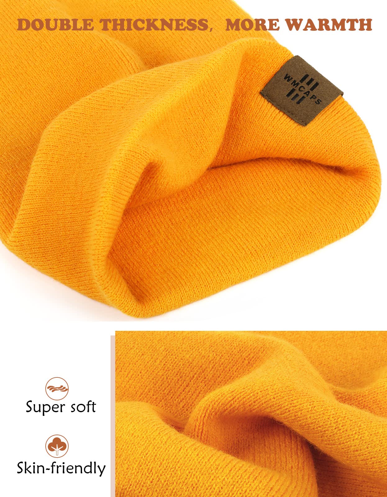Wmcaps Mütze Kinder Jungen, Warme Weiche Wintermützen für Mädchen Kleinkind Baby, Doppellagige Strickmütze Kinder