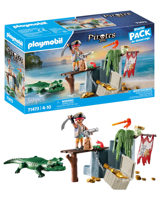 PLAYMOBIL | Pirates | Gefahr durch Riesenhai | Piratenspielzeug | Spielzeugfiguren | Spielzeug für Kinder ab 4 Jahren | 71793