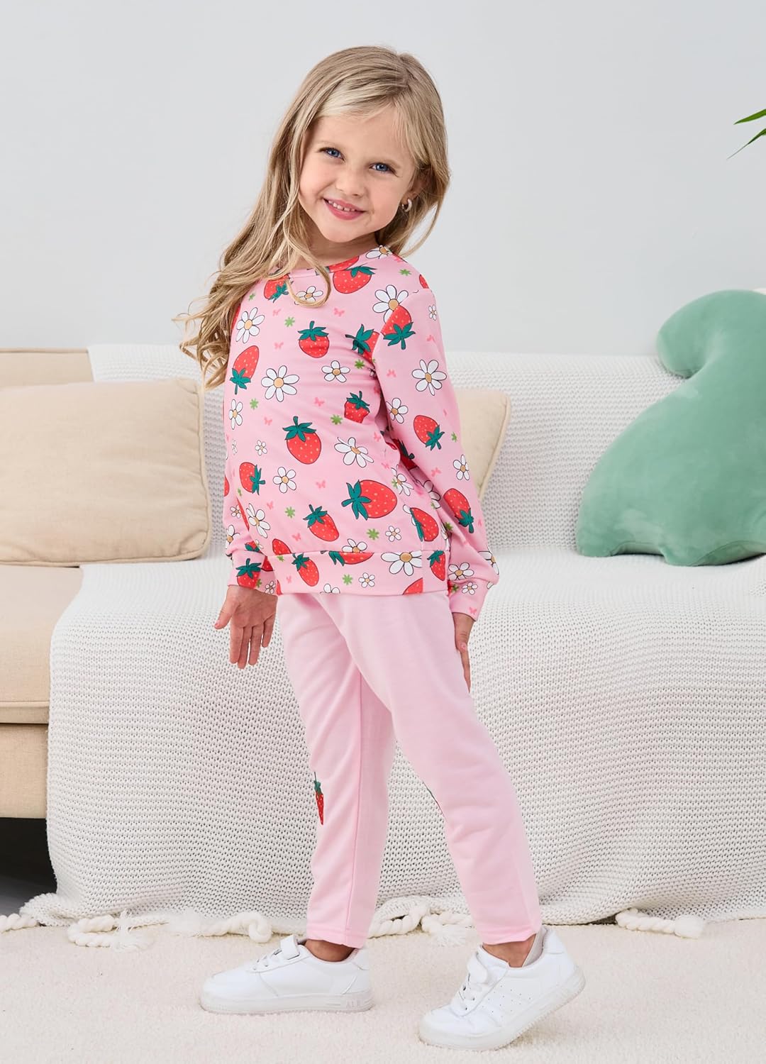 Unicorn Outfits for Little Girls 2 Pieces Ruffle Sleeve Sweatshirt + Leggings Autumn Leopard Clothing Sets 2-10 Years Old