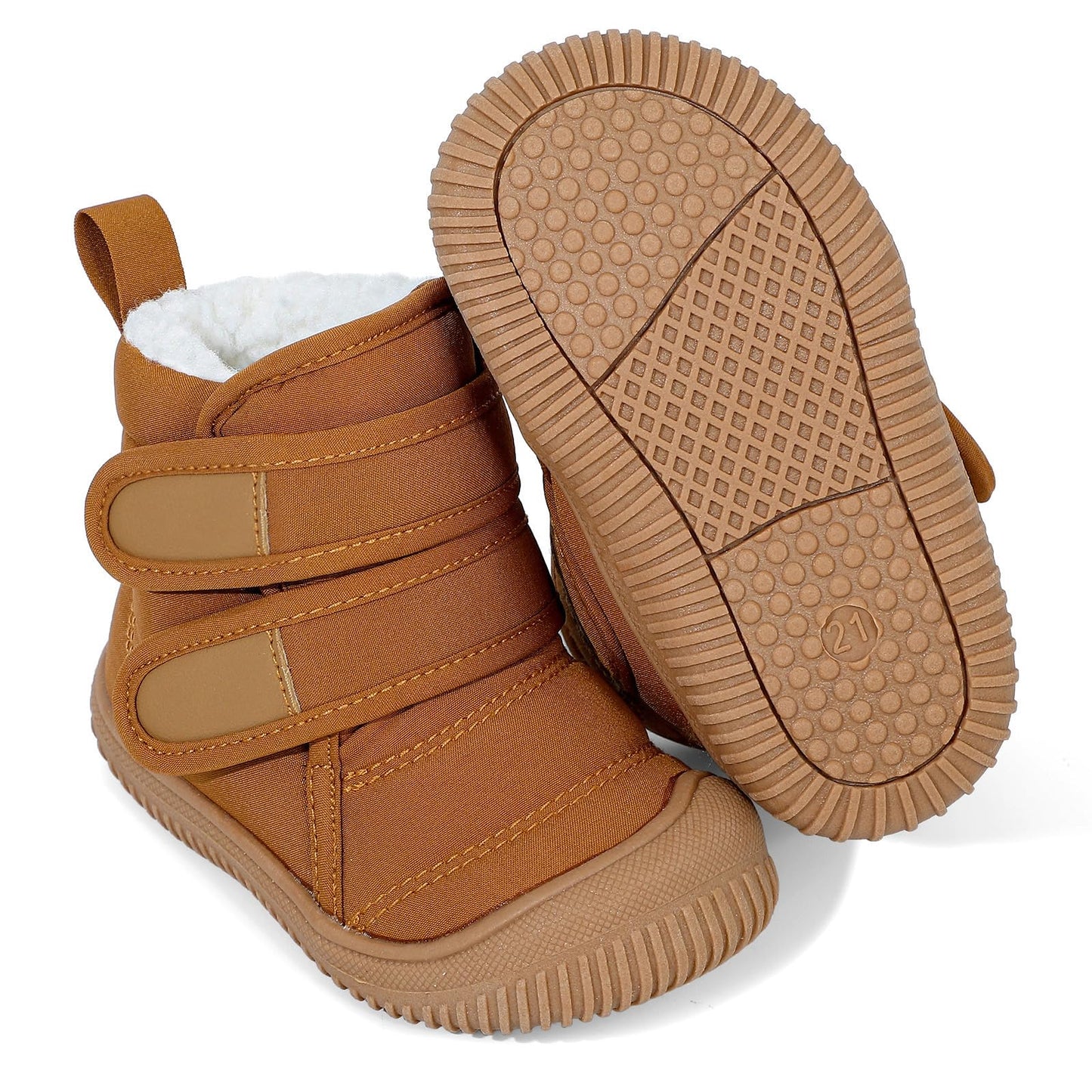 MASOCIO Winter Shoes Baby Boots Boys Girls Toddler Winter Boots Plush Flat Rubber Non-Slip Size 19-27 EU