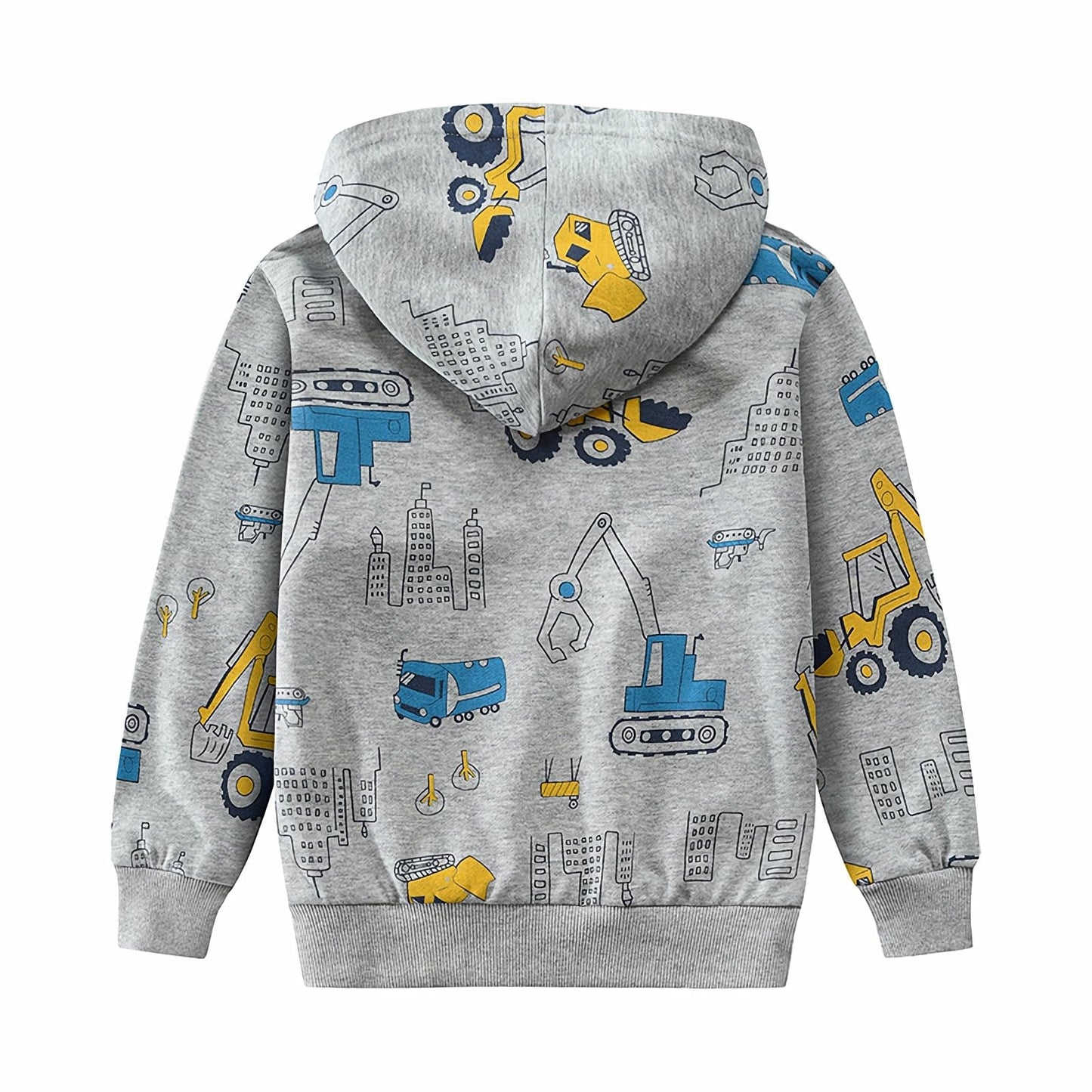 CM-Kid Hoodie Jungen Kapuzenpullover Langarm Bunt Kinder Sweatshirts Traktor Truck Dinosaurier Tops 1-7 Jahre Gr.92-134