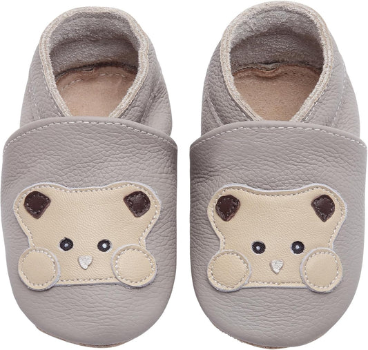 IceUnicorn Babyschuhe Krabbelschuhe aus weichem Leder für Jungen und Mädchen – Rutschfeste Lauflernschuhe für Kleinkinder