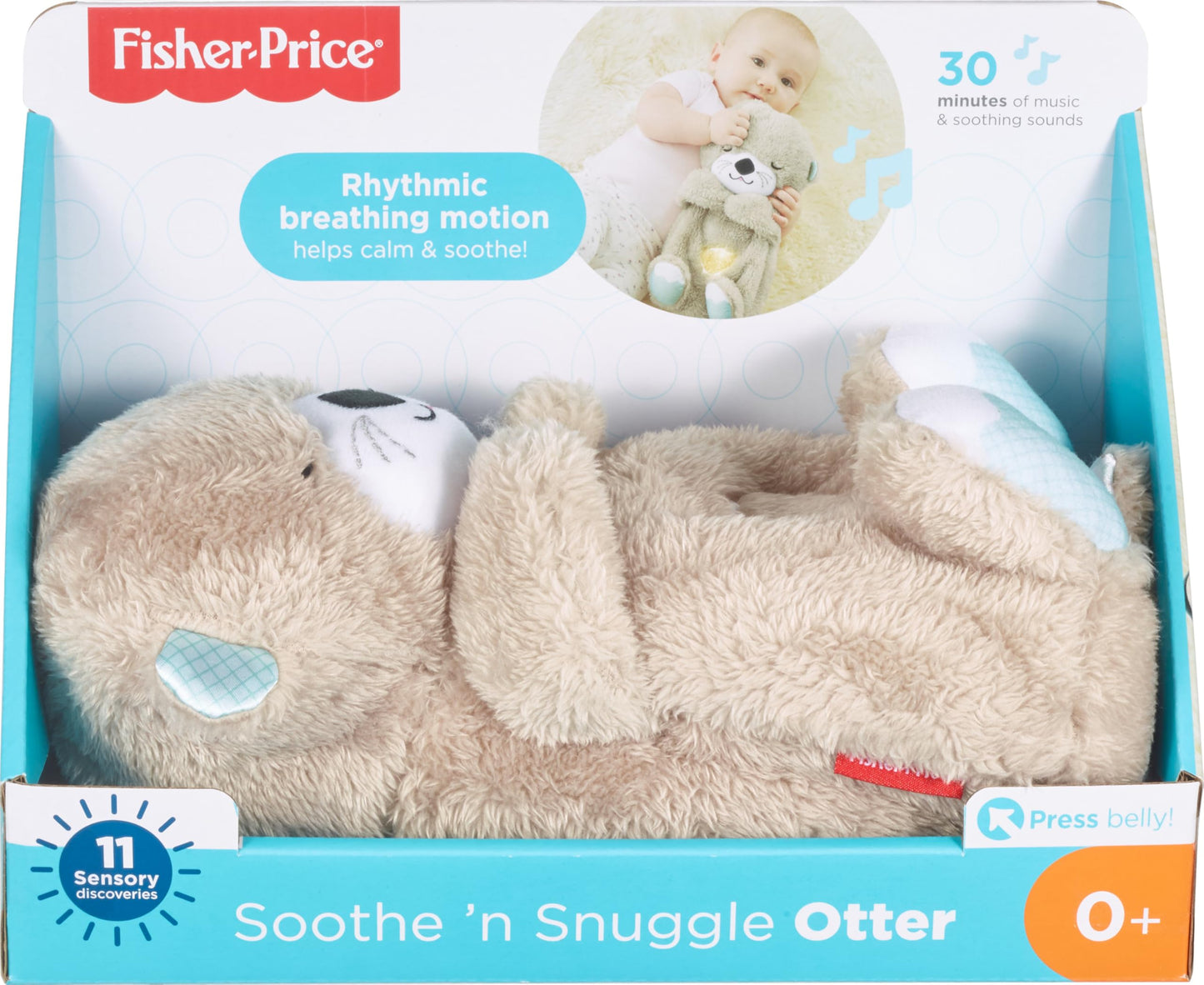 Fisher-Price HBP87 Slumber Koala with Soft Music, Light and Rhythmic Breathing Movements, Koala Cuddly Baby Toy, Night Light with Music for Babies, Baby Equipment for Newborns 0+