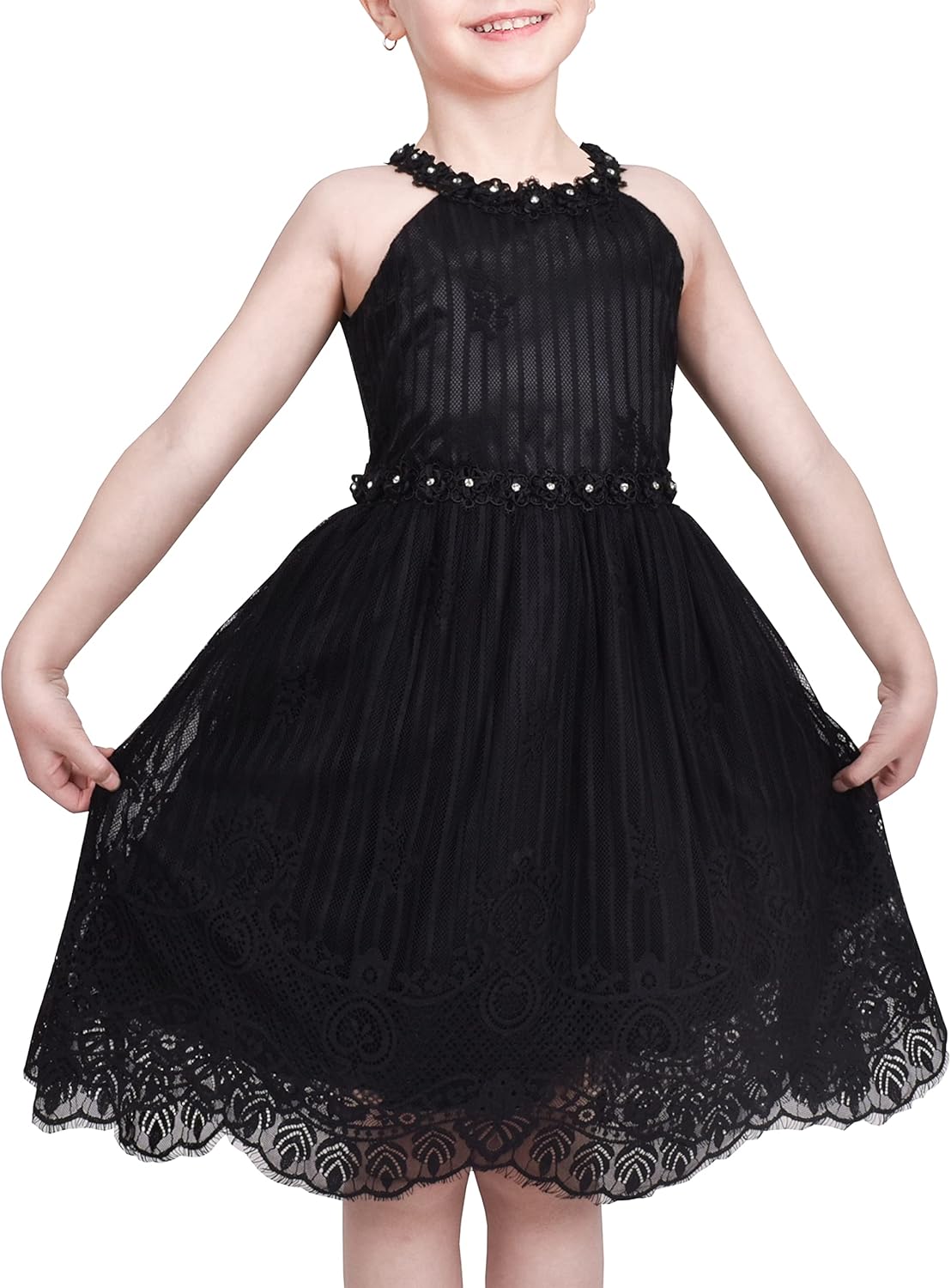 Sunny Fashion Mädchen Kleid Türkis Schmetterling Gestickt Halfter Kleid Party Gr. 104-146