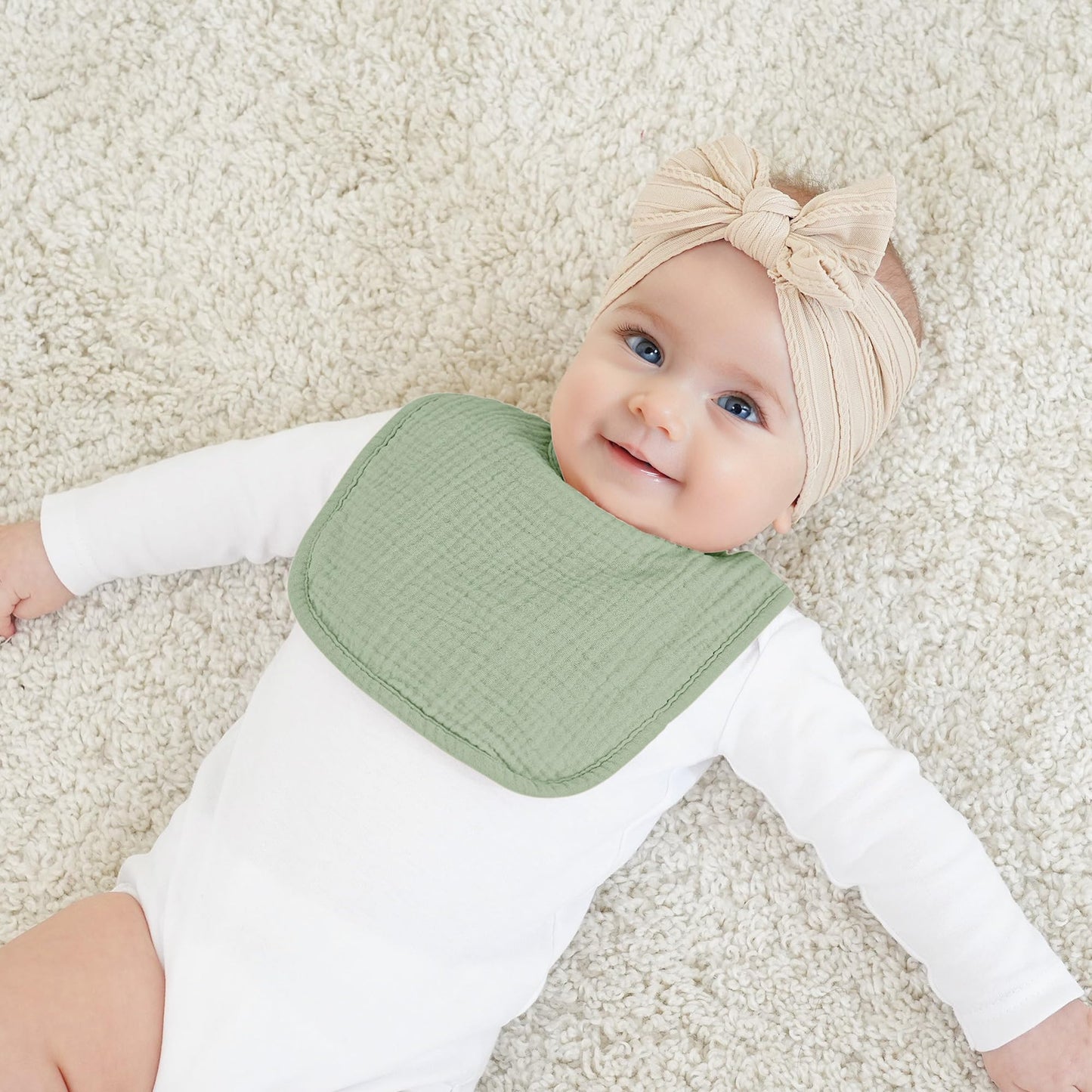Bearmoss Lätzchen Baby Musselin Sabberlätzchen für Babys, 100% Baumwolle Quadratische Halstuch Baby Verstellbare Babylätzchen Weiche Sabberlätzchen für Junge und Mädchen,8 Stück