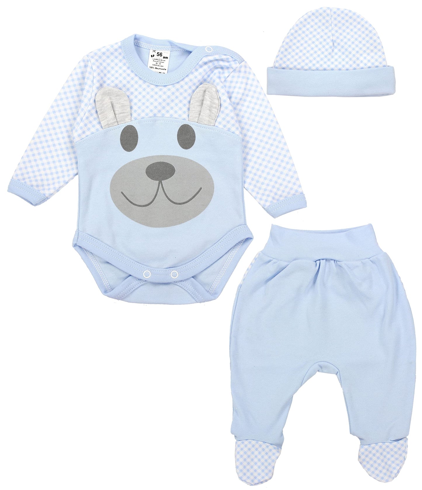 TupTam Baby Clothes Set Body Romper Hat Teddy Bear