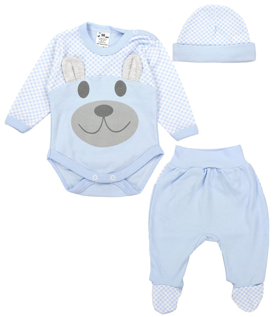 TupTam Baby Clothes Set Body Romper Hat Teddy Bear