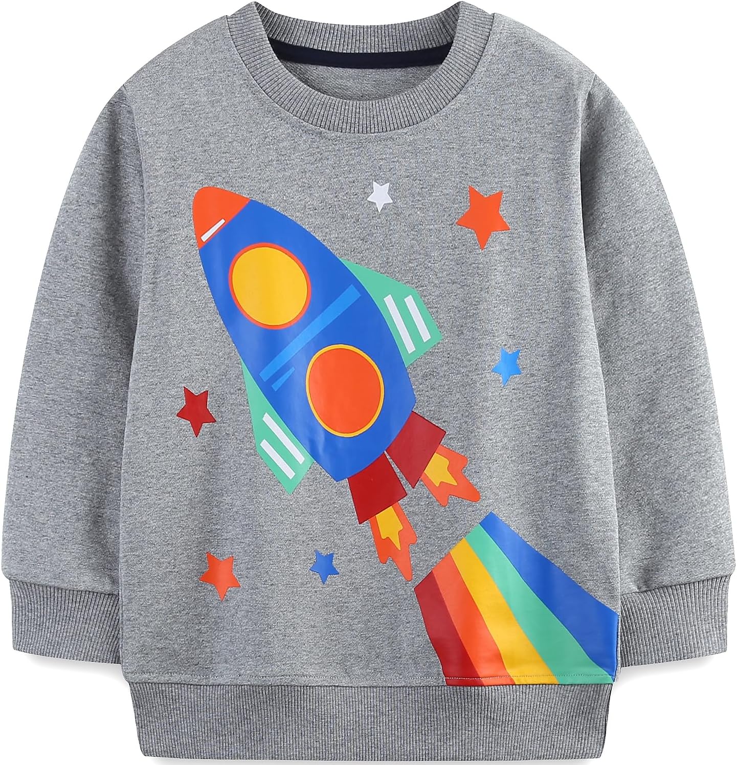 MUJOQE Jungen Sweatshirt Baumwolle Pullover Kinder Warme Langarm Shirt Activewear Tops 1-7 Jahre