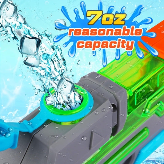Quanquer Wasserpistole für Kinder Erwachsene Spritzpistolen Reichweite 7 Meter 200ml Wassertank Wasserpistolen Klein asserpistole für Spielzeug im Freien Strandpool Water Gun-Boxed