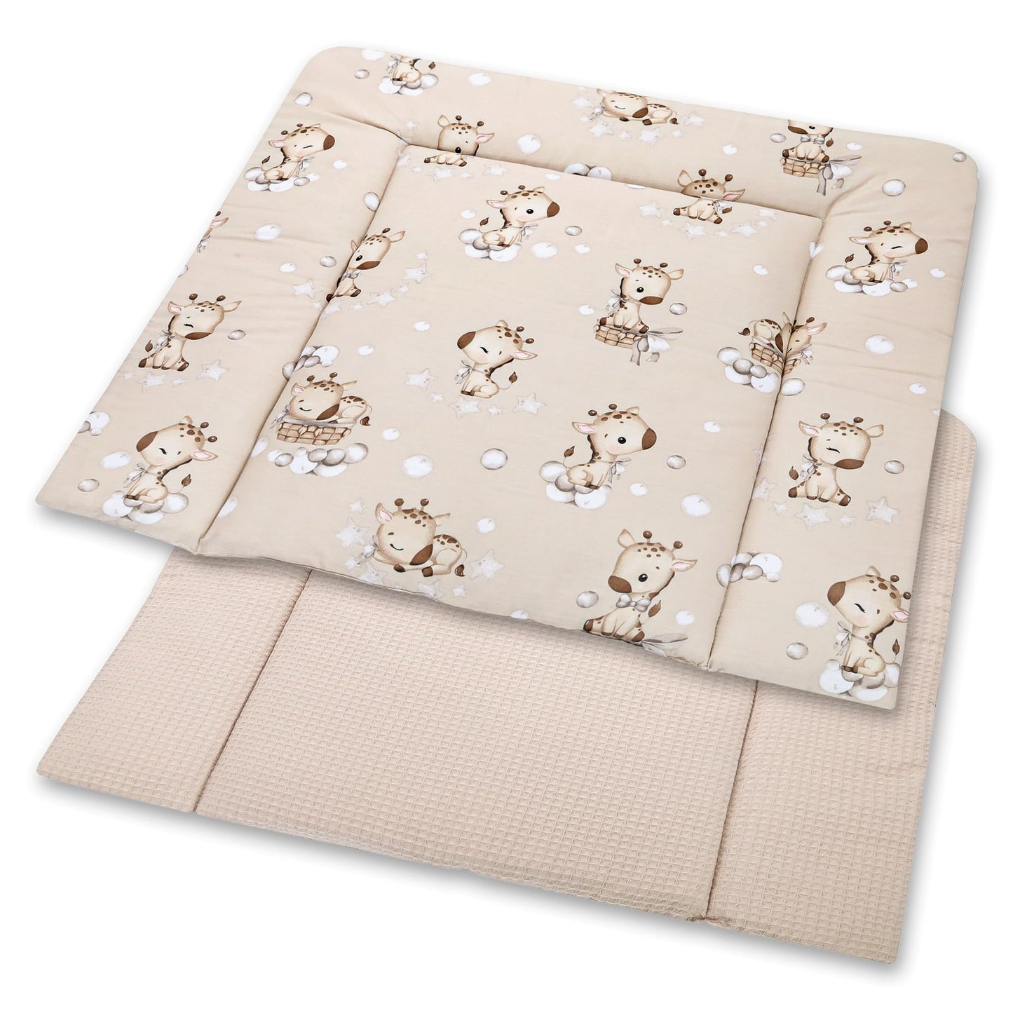Wickelauflage Wickelunterlage aus Baumwolle 75x72 cm - Weich und waschbar Wickelunterlage fĂźr Babys Wickelmatte aus Stoff fĂźr Wickeltisch Wickelkommode oder Waschmaschine 75 x 72 Wilde Rose