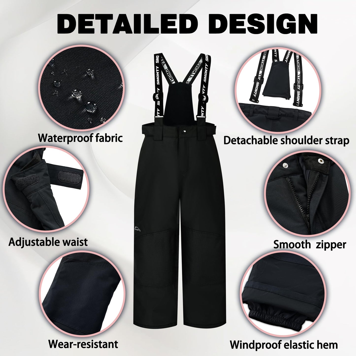 SMONTY SNOWER Boys' Snowsuit with Removable Hood, Ski Suit, Extra Warm, Winter Suit