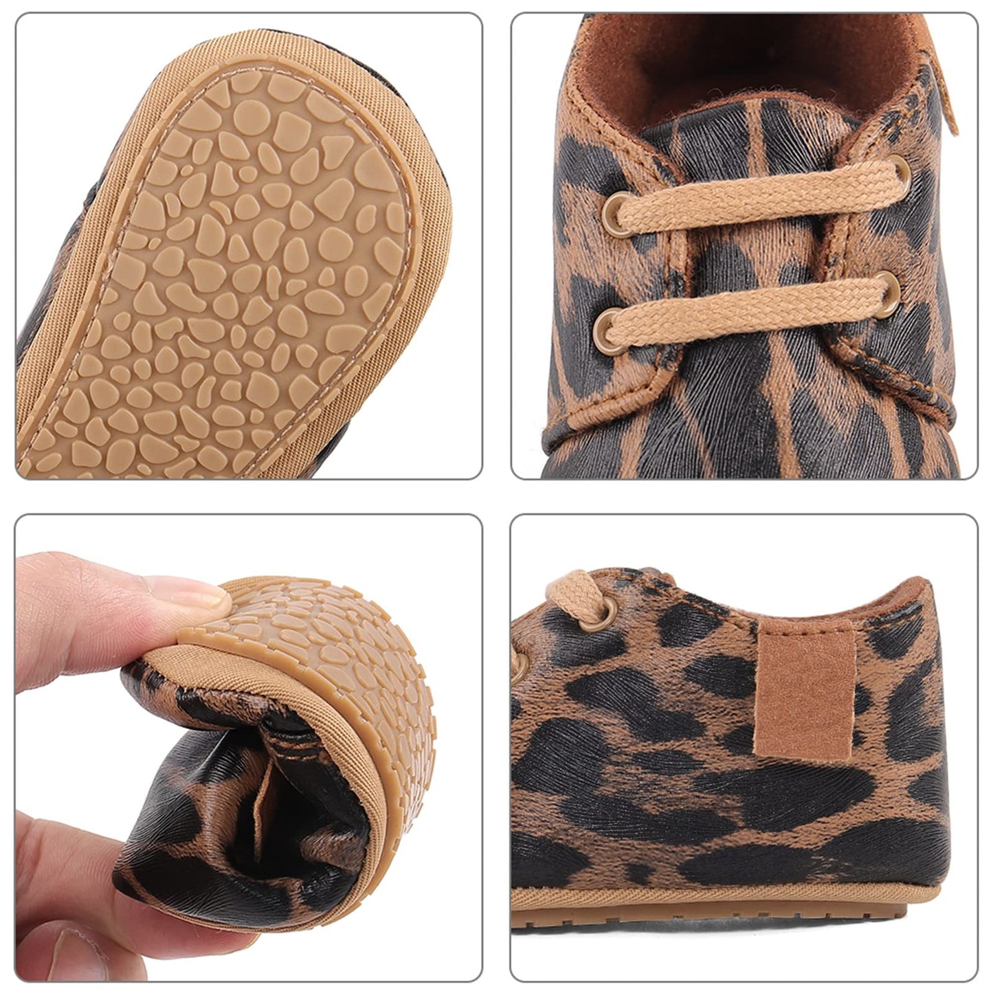 LACOFIA Baby Boy Girl First Walking Shoes Non-Slip Laces Crawling Shoes First Baby Shoes