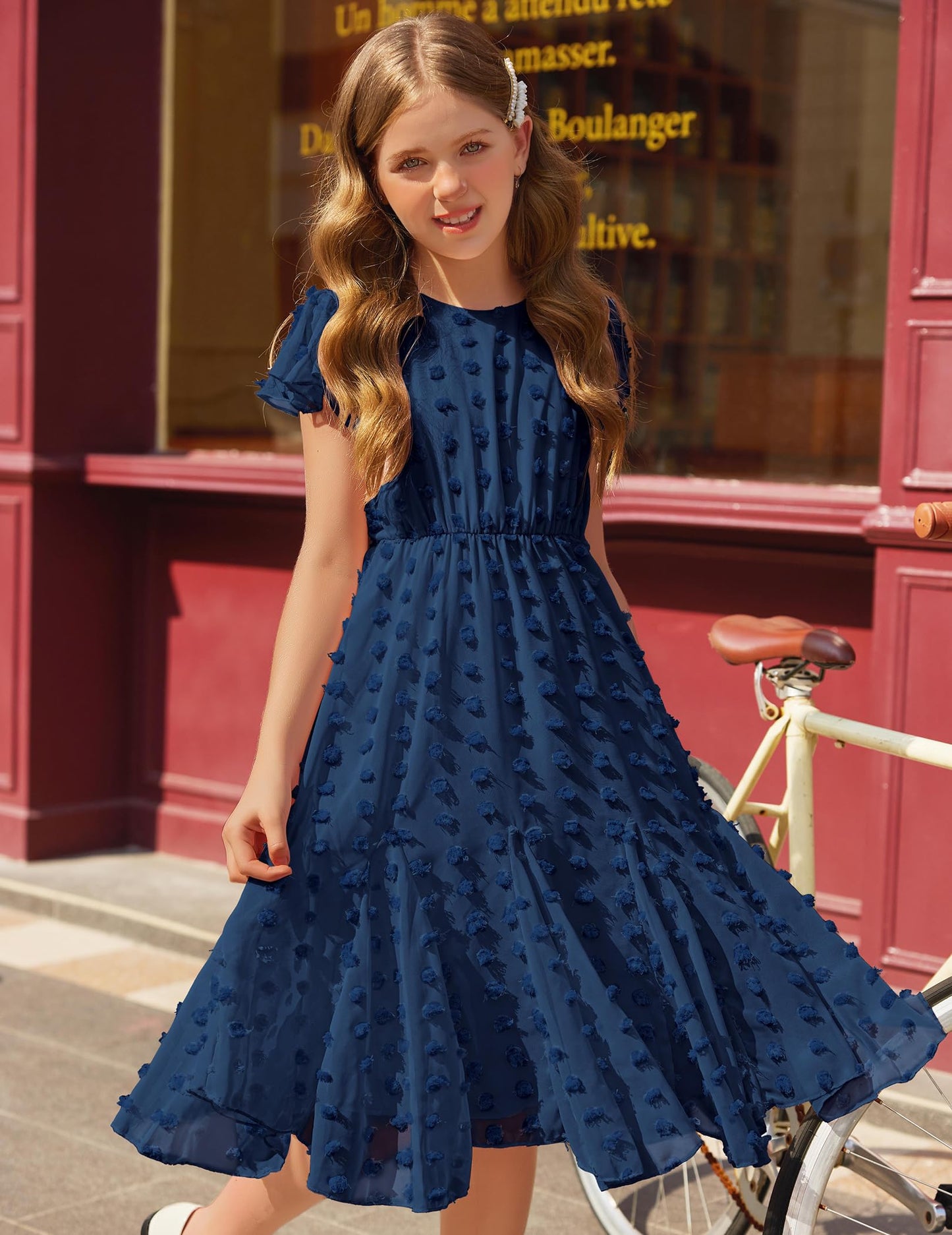 Flypigs Kleid Mädchen Festlich Hochzeit Party Kurzarm Sommer Freizeitkleid Prinzessin Chiffon Kleider Kinder Teenager Kleidung 3-12 Jahre