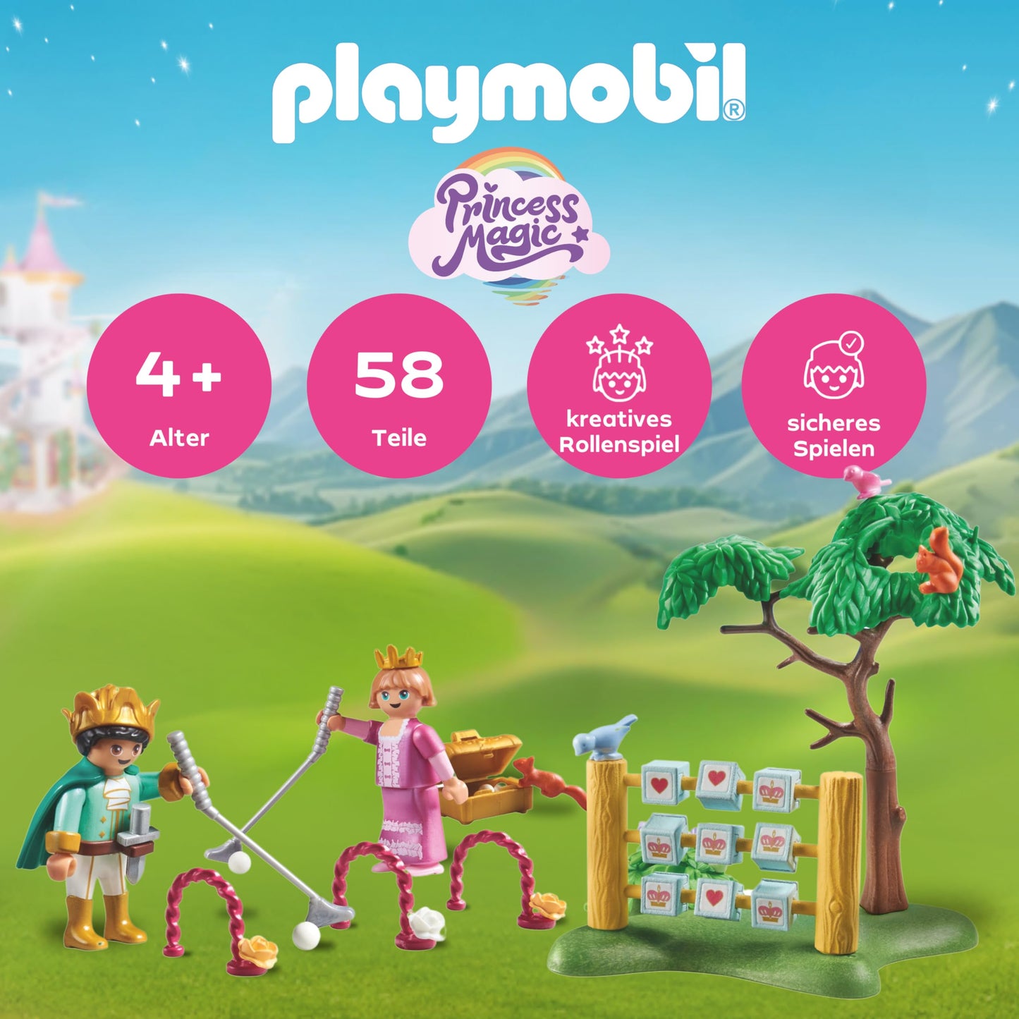 PLAYMOBIL | Princess Magic | Prinzessinnenschloss mit Königspaar | Prinzessinnen Spielzeug | Schloss Spielset | Märchen Spielzeug für Kinder ab 4 Jahren | 71845