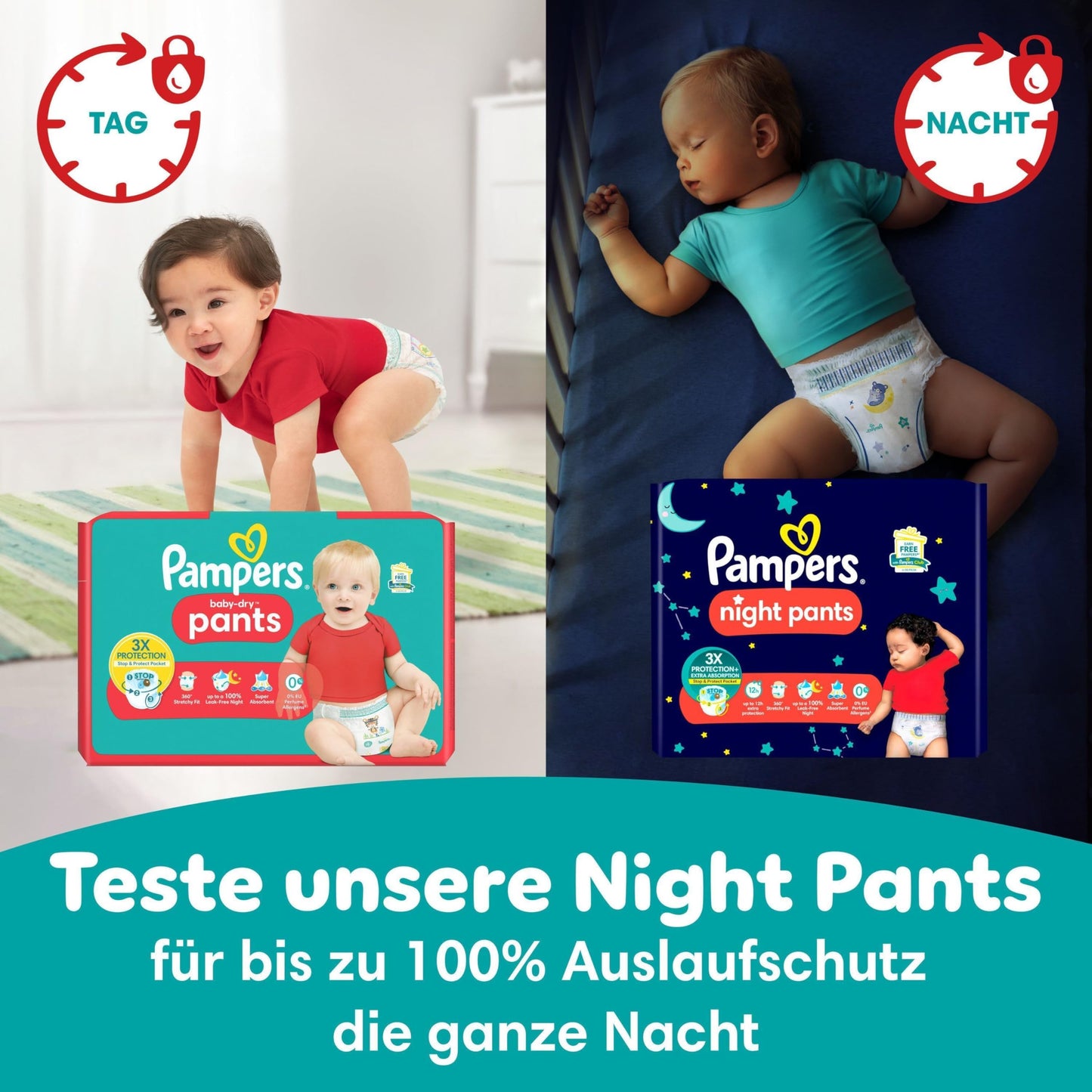 Pampers Baby-Dry Pants Größe 6, 138 Windeln, 13kg-19kg, 360° Passform hilft, Auslaufen zu verhindern