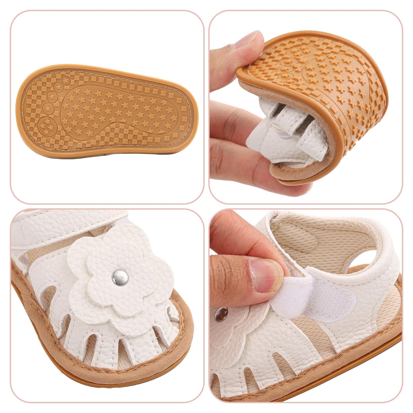 MASOCIO Babyschuhe Mädchen Sandalen Sommer Schuhe Flach Gummi Rutschfest