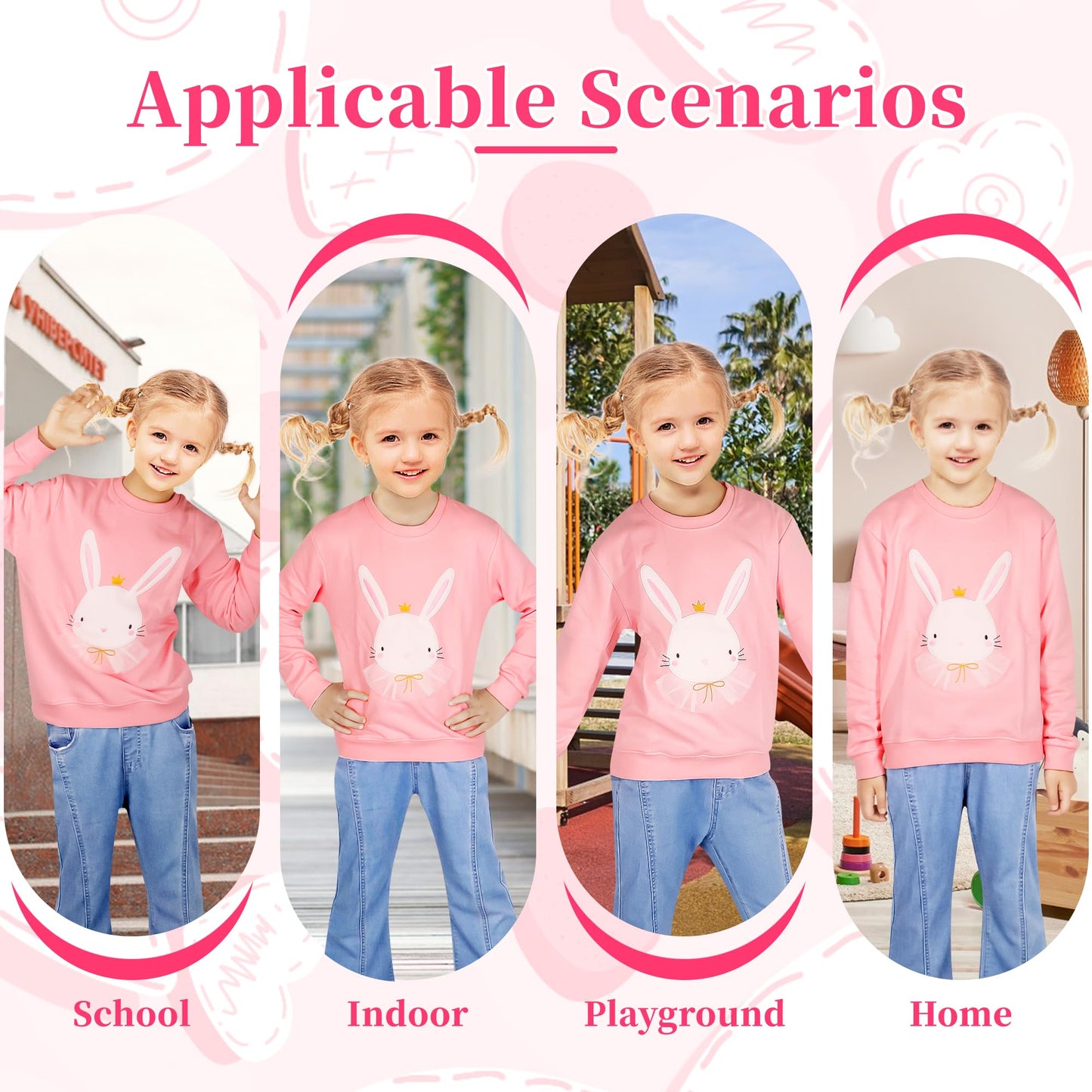Baogaier Sweatshirt Mädchen Pullover Baumwolle Leichtgewicht Casual Sport Langarmshirt Pailletten Pelzig Tierdruck Kinder Kleidung Langarm Rundhalsausschnitt Tops 2-7 Jahre, Gr.92-122