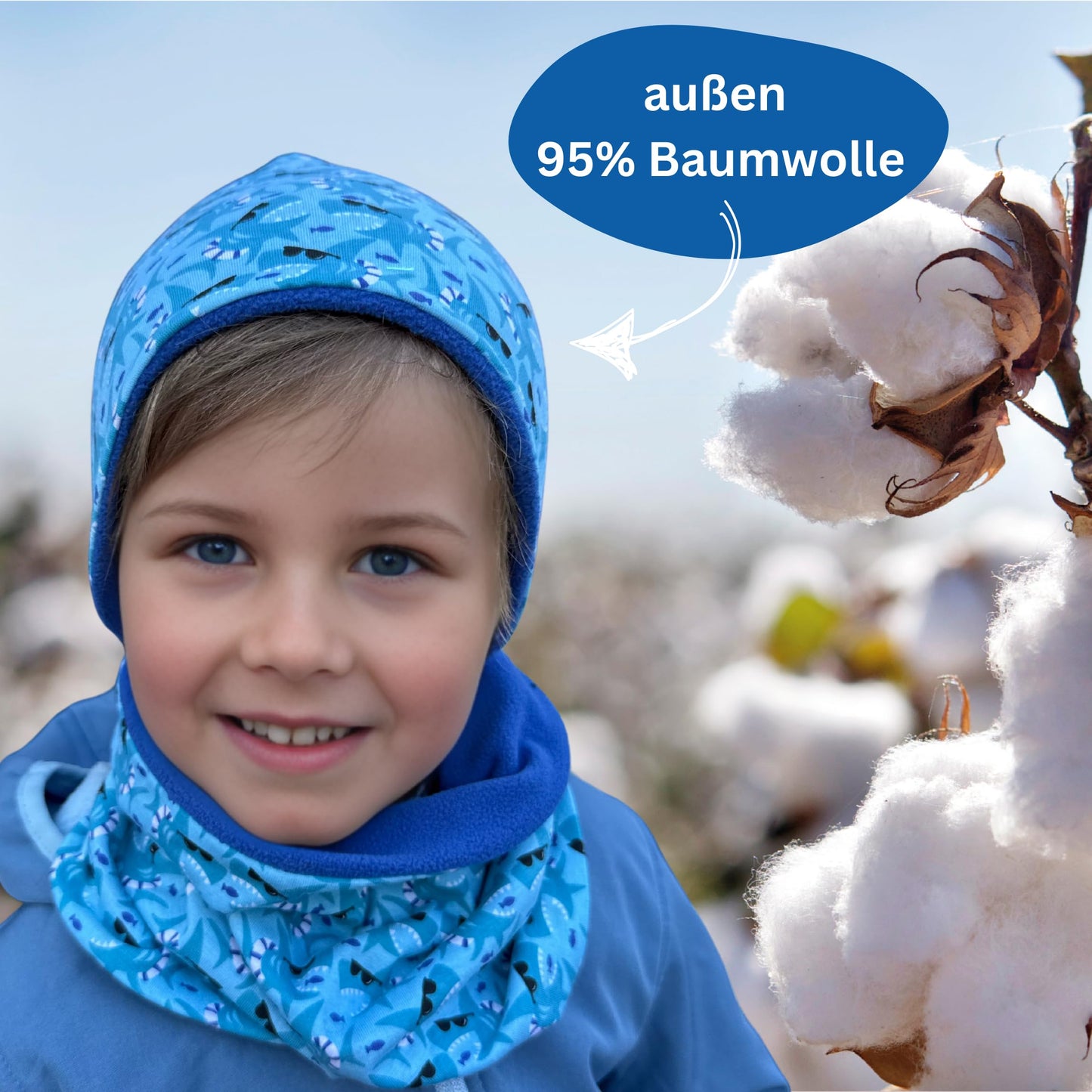 HECKBO Children's Beanie Hat & Scarf, Tube Scarf Set, for Girls and Boys, 95% Cotton, Autumn, Spring, Winter