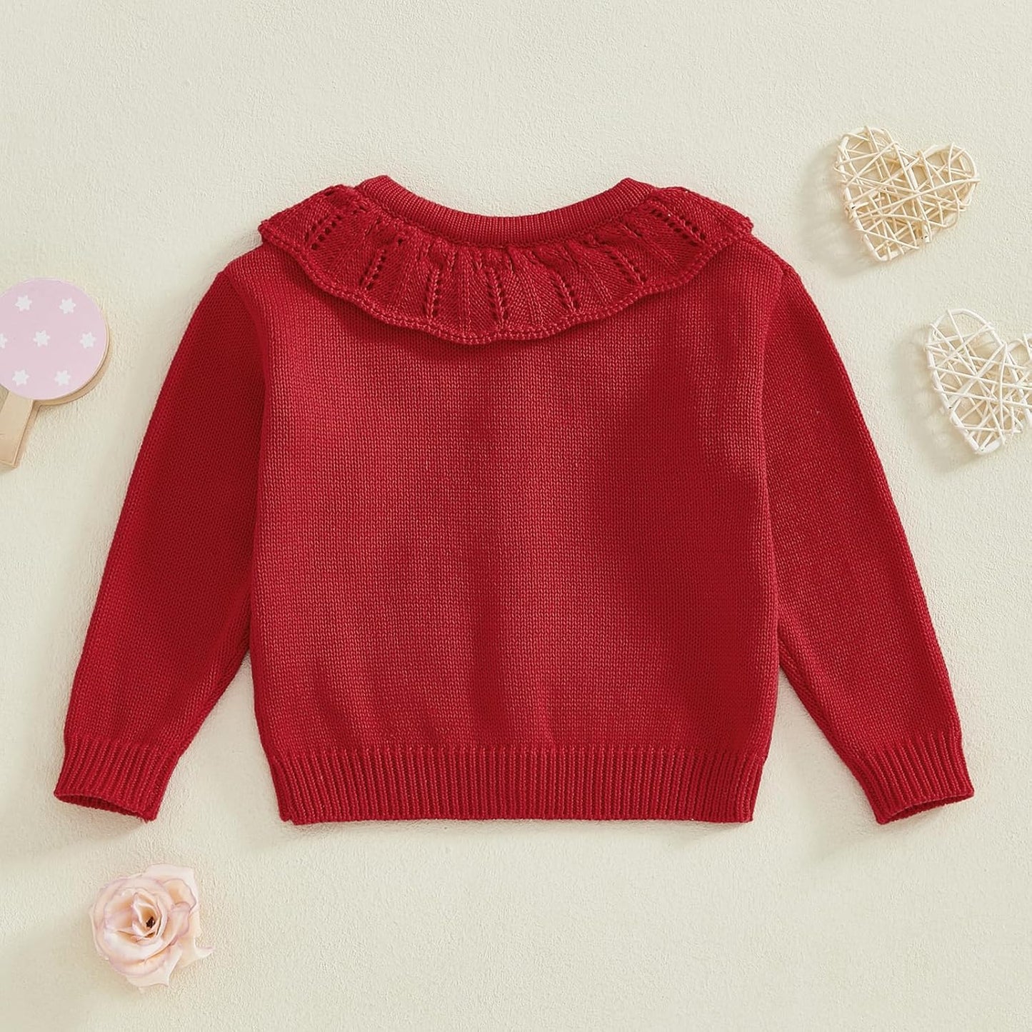 FOMOYUU Strickjacke für Kleinkinder und Neugeborene, Mädchen, langärmelig, Knopfleiste, Sweatshirt, Jacke, Herbst-Outfits