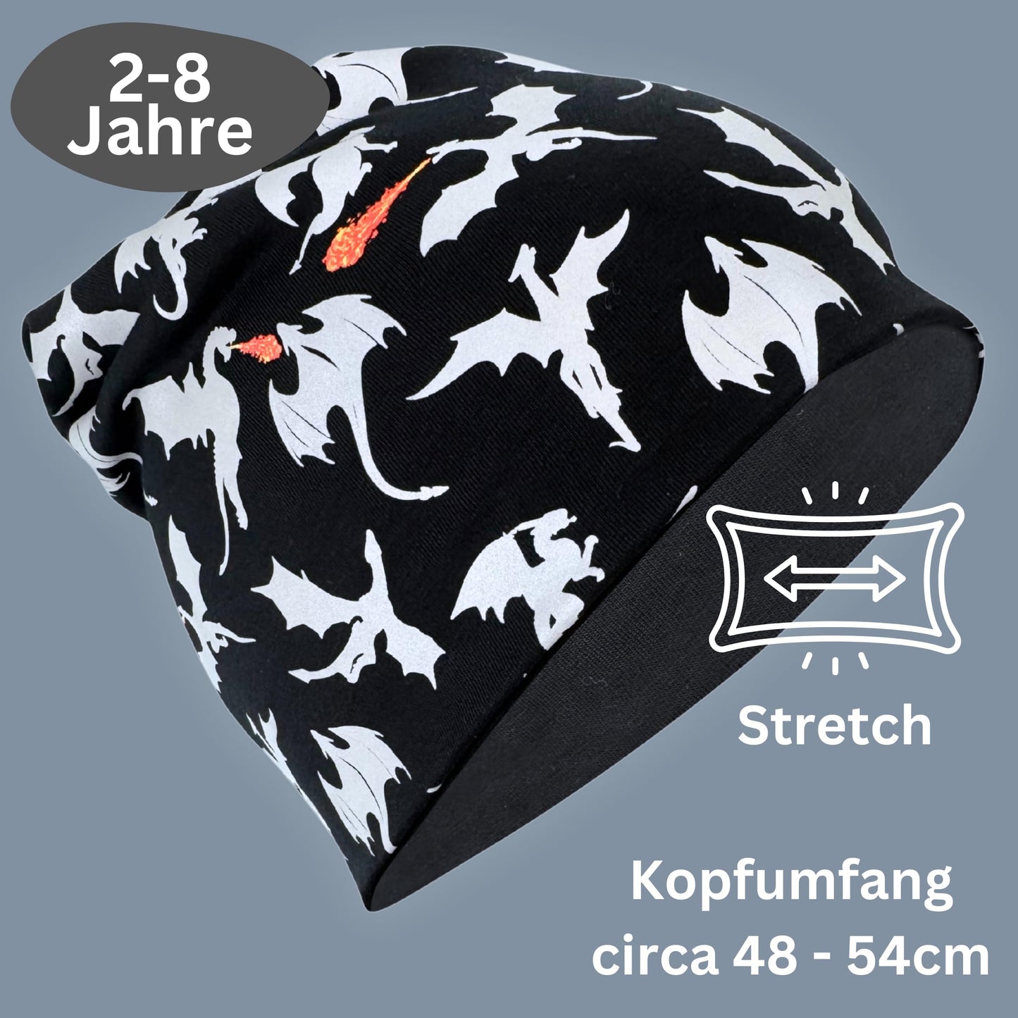 Heckbo 360° Reflector Children's Hat & Loop Scarf Set, Many Designs, 2–8 Years, 95% Cotton, Soft & Easy-Care Stretch Material, for Boys, Girls, Beanie for Spring, Summer, Autumn, Winter
